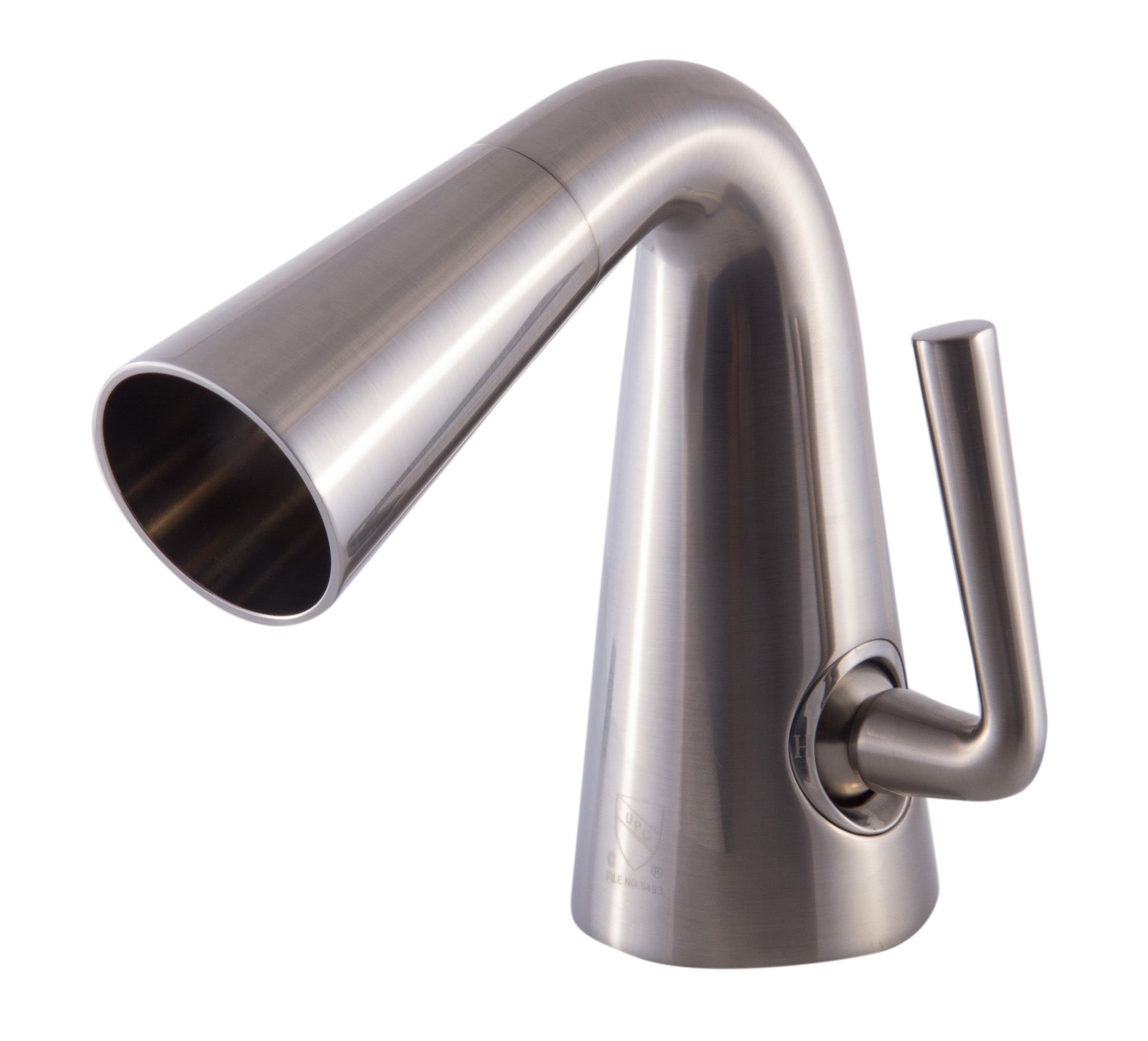 Alternate Image for ALFI Brushed Nickel Single Hole Cone Waterfall Bathroom Faucet, AB1788-BN