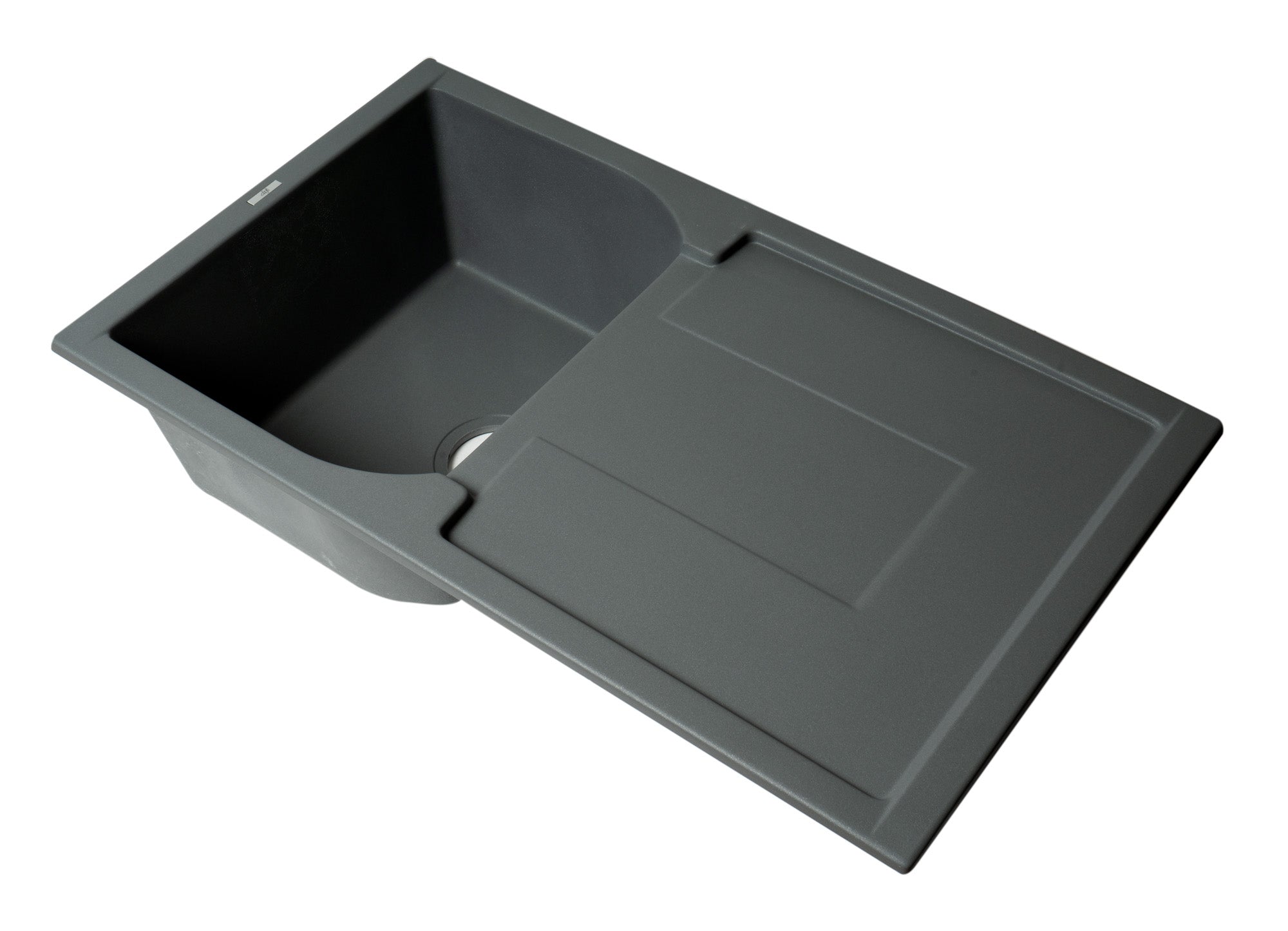 Alternate Image for ALFI brand AB1620DI-T Titanium 34" Single Bowl Granite Composite Kitchen Sink with Drainboard