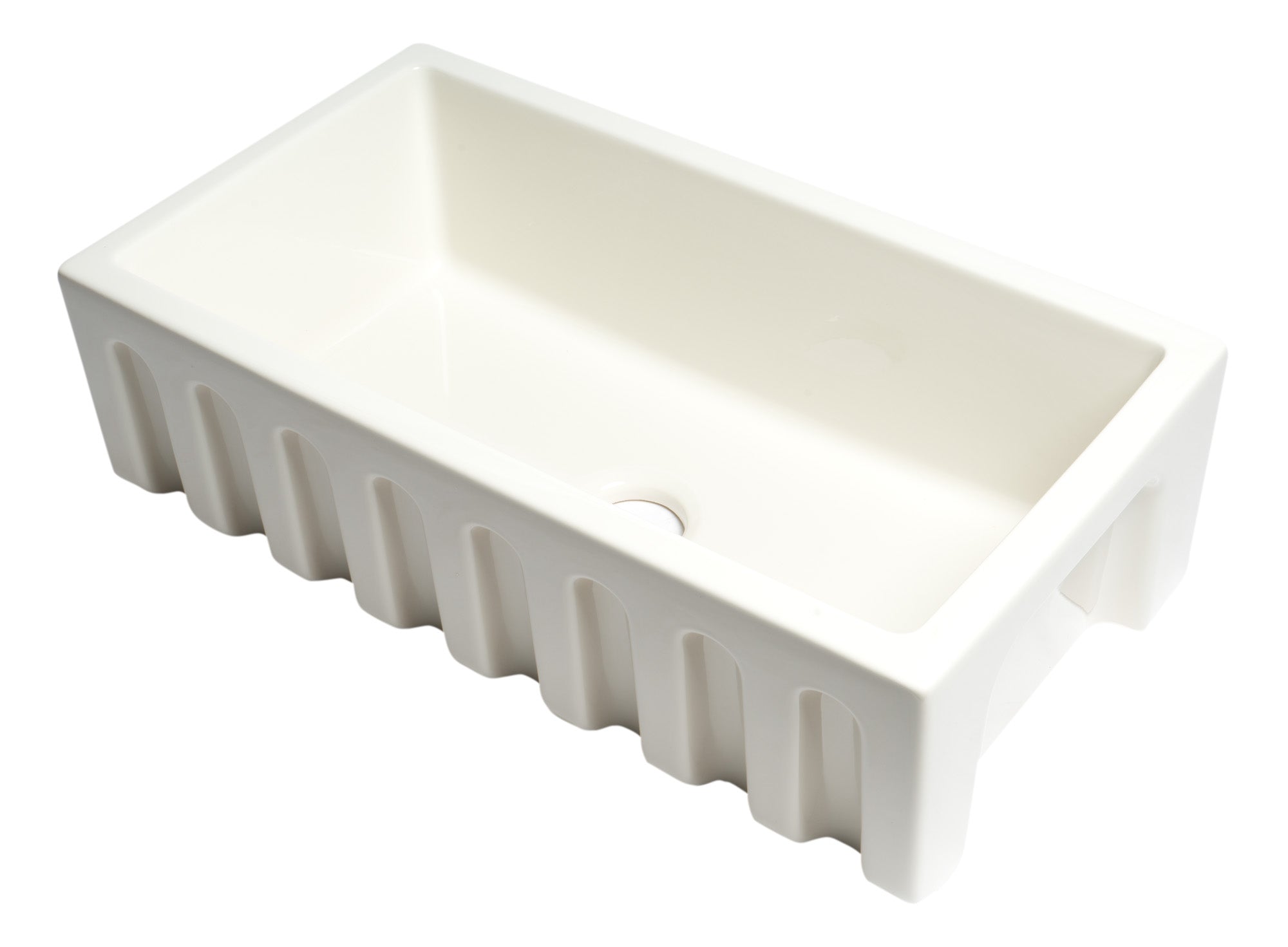 Alternate Image for ALFI 33" Fireclay Farmhouse Kitchen Sink, Single Bowl, Reversible, Biscuit, AB3318HS-B