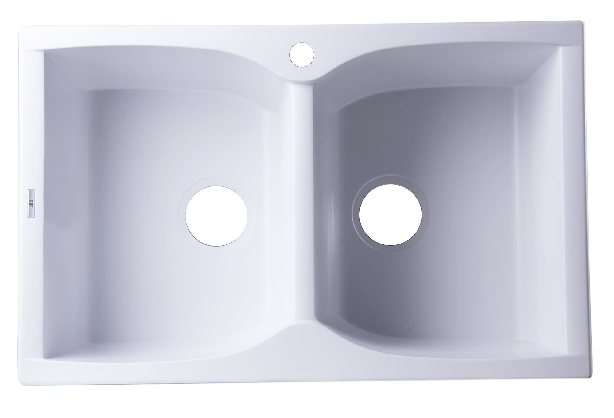 Alternate Image for ALFI White 32" Drop-In Double Bowl Granite Composite Kitchen Sink, AB3220DI-W