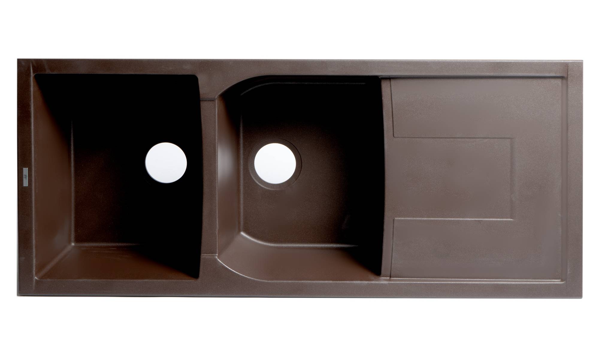 Alternate Image for ALFI brand AB4620DI-C Chocolate 46" Double Bowl Granite Composite Kitchen Sink with Drainboard