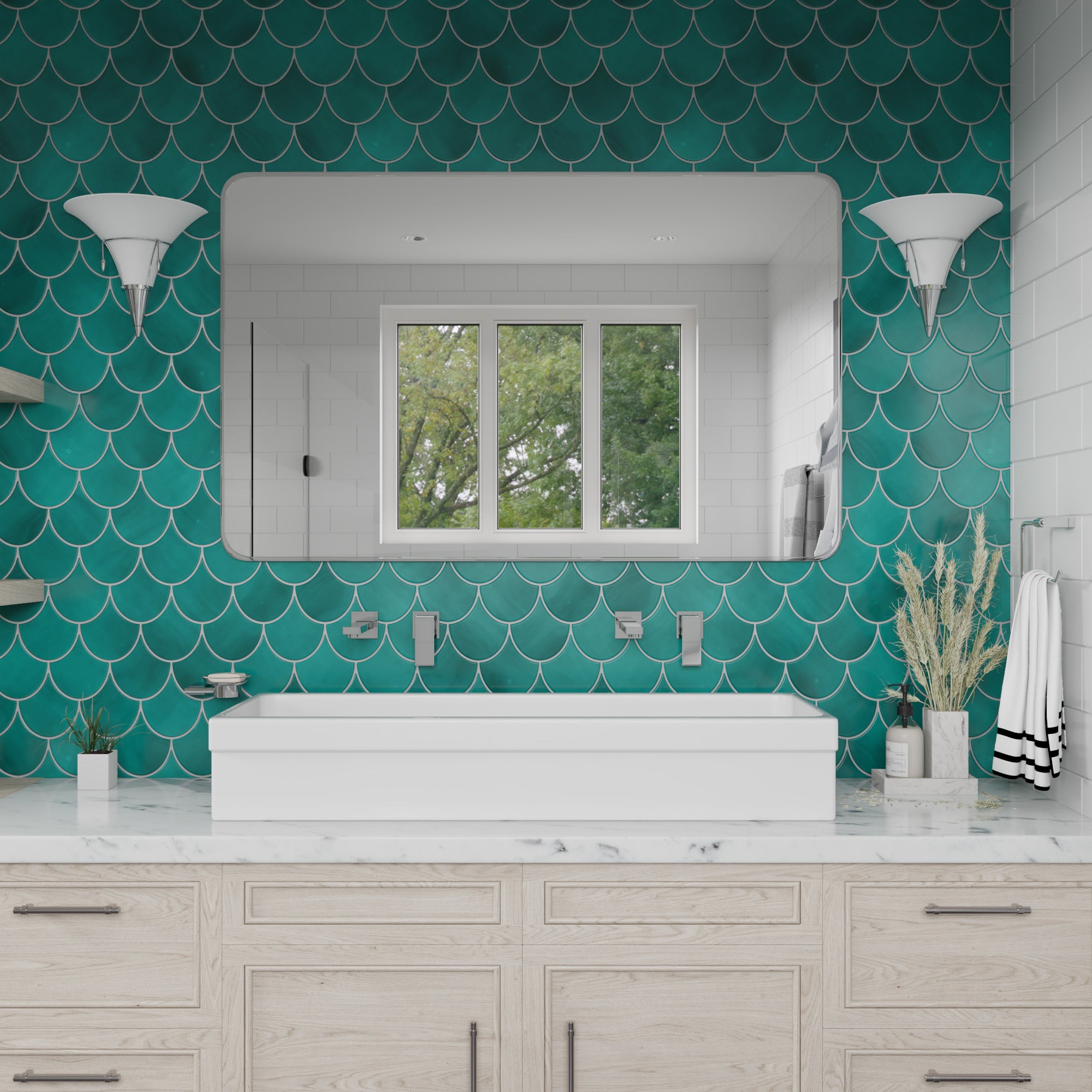 Alternate Image for ALFI Polished Chrome Single Lever Wallmount Bathroom Faucet, AB1468-PC
