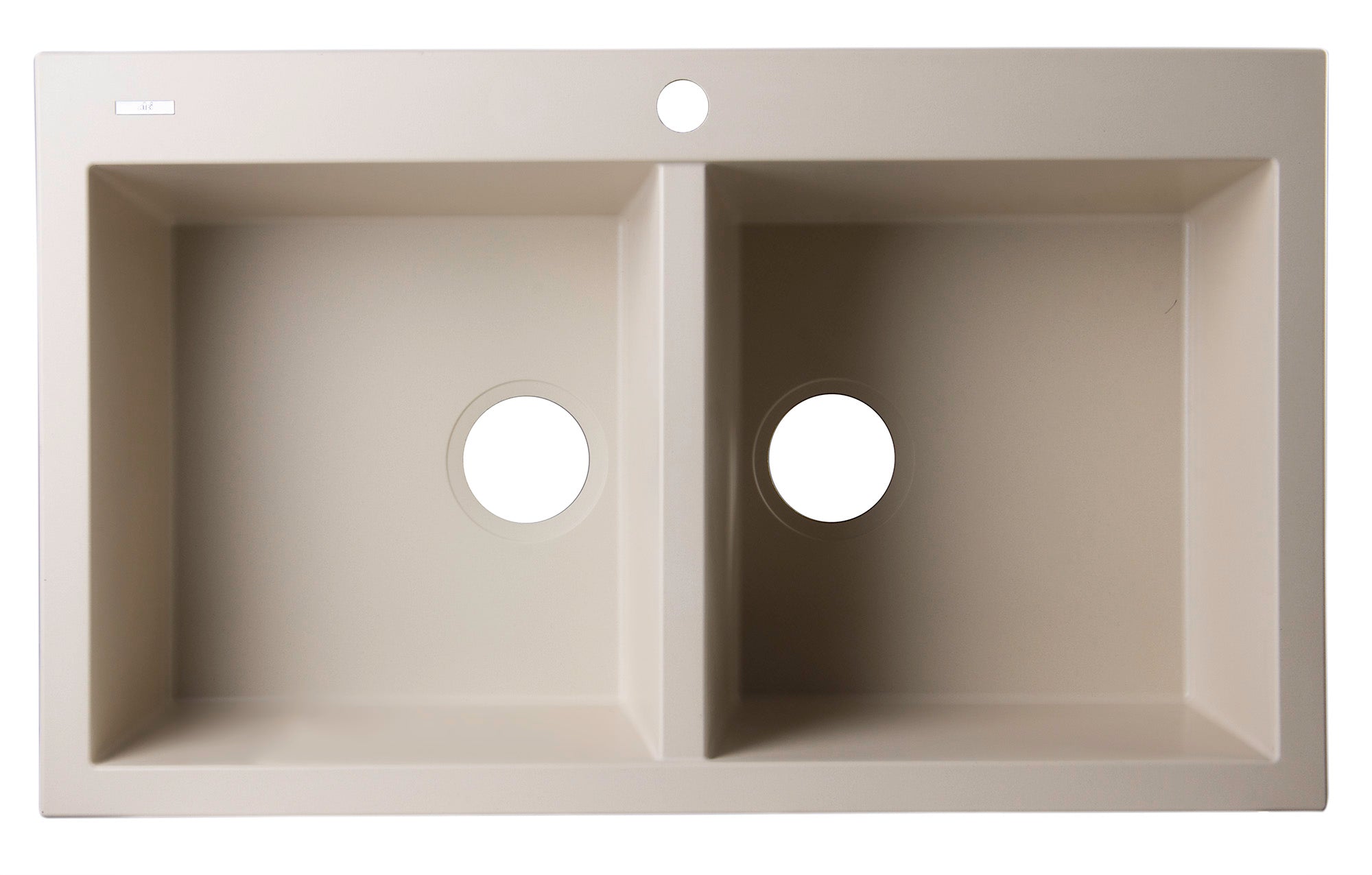 Alternate Image for ALFI Biscuit 34" Drop-In Double Bowl Granite Composite Kitchen Sink, AB3420DI-B