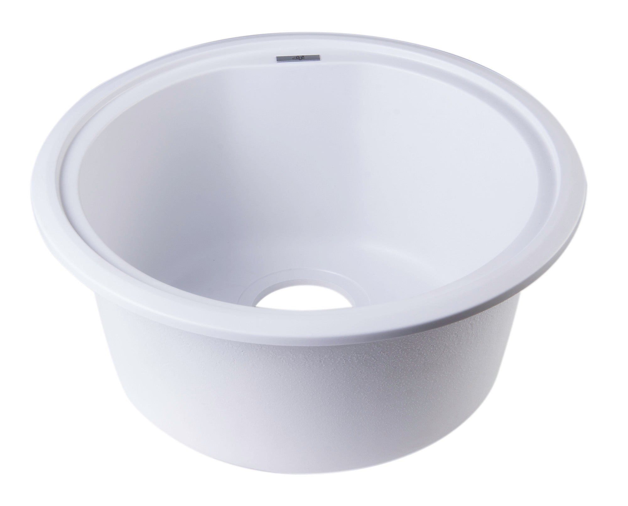 Alternate Image for ALFI White 17" Drop-In Round Granite Composite Kitchen Prep Sink, AB1717DI-W