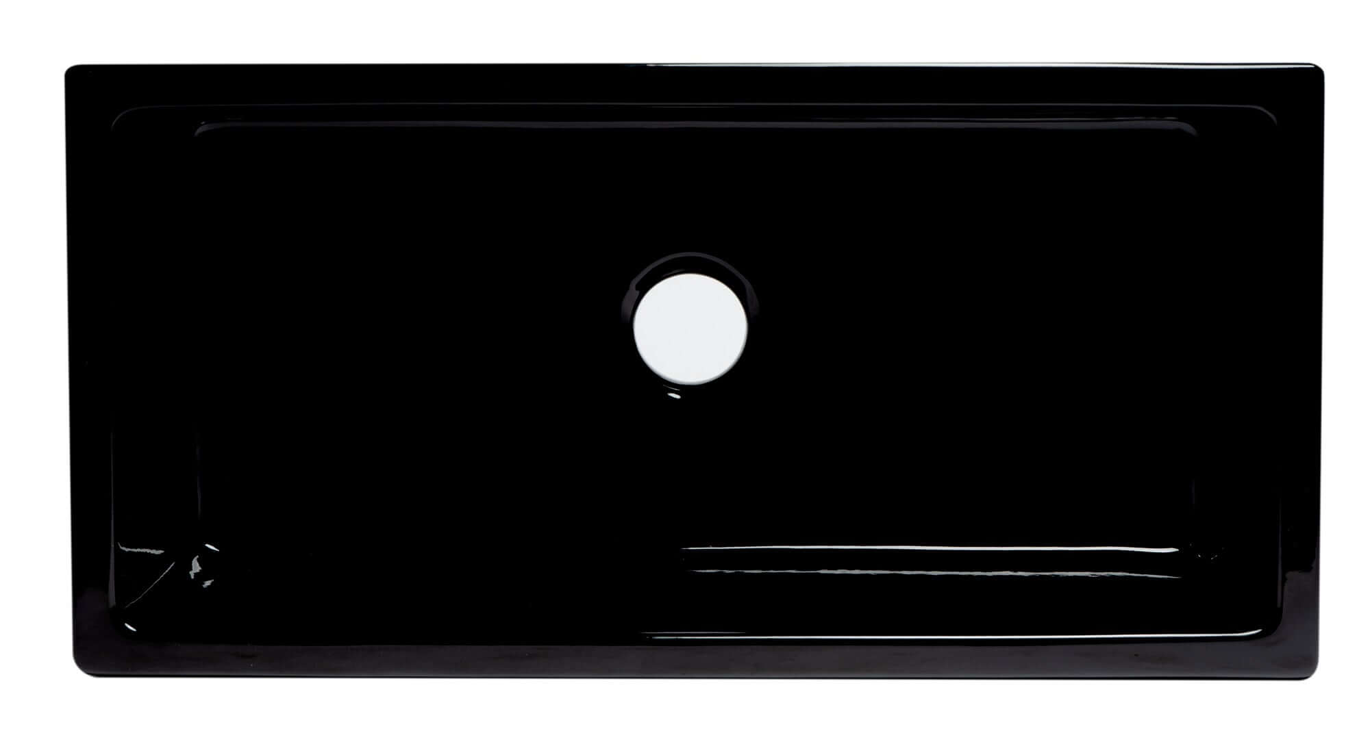 Alternate Image for ALFI 36" Single Bowl Fireclay Farmhouse Kitchen Sink, Black Gloss, Reversible, AB3618HS-BG