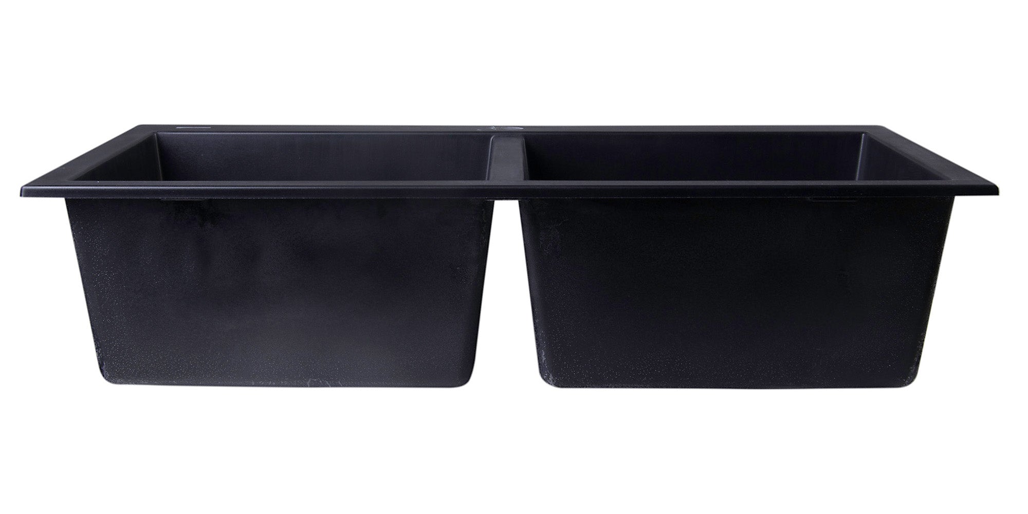 Alternate Image for ALFI Black 34" Drop-In Double Bowl Granite Composite Kitchen Sink, AB3420DI-BLA