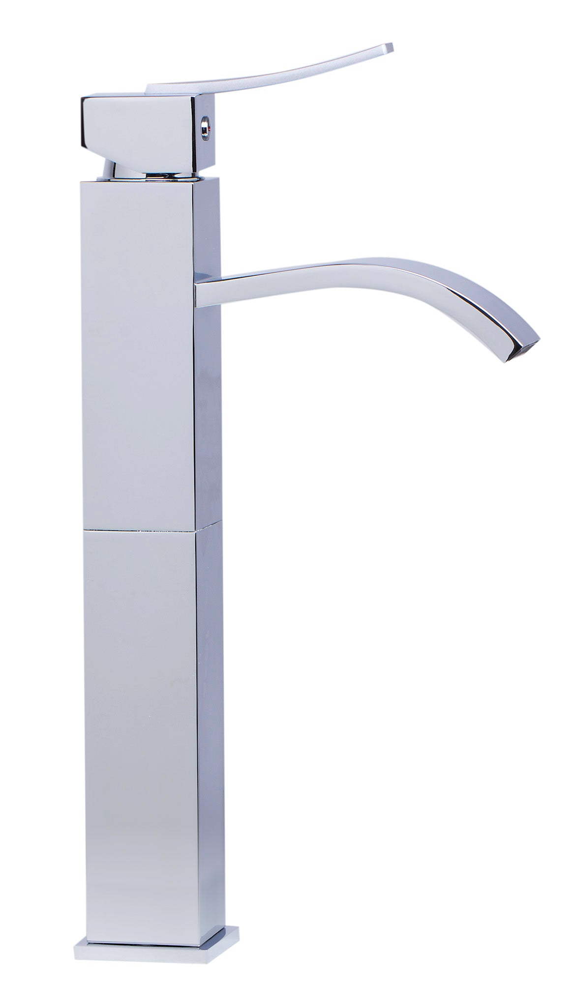 Alternate Image for ALFI Tall Polished Chrome Tall Square Body Curved Spout Single Lever Bathroom Faucet, AB1158-PC