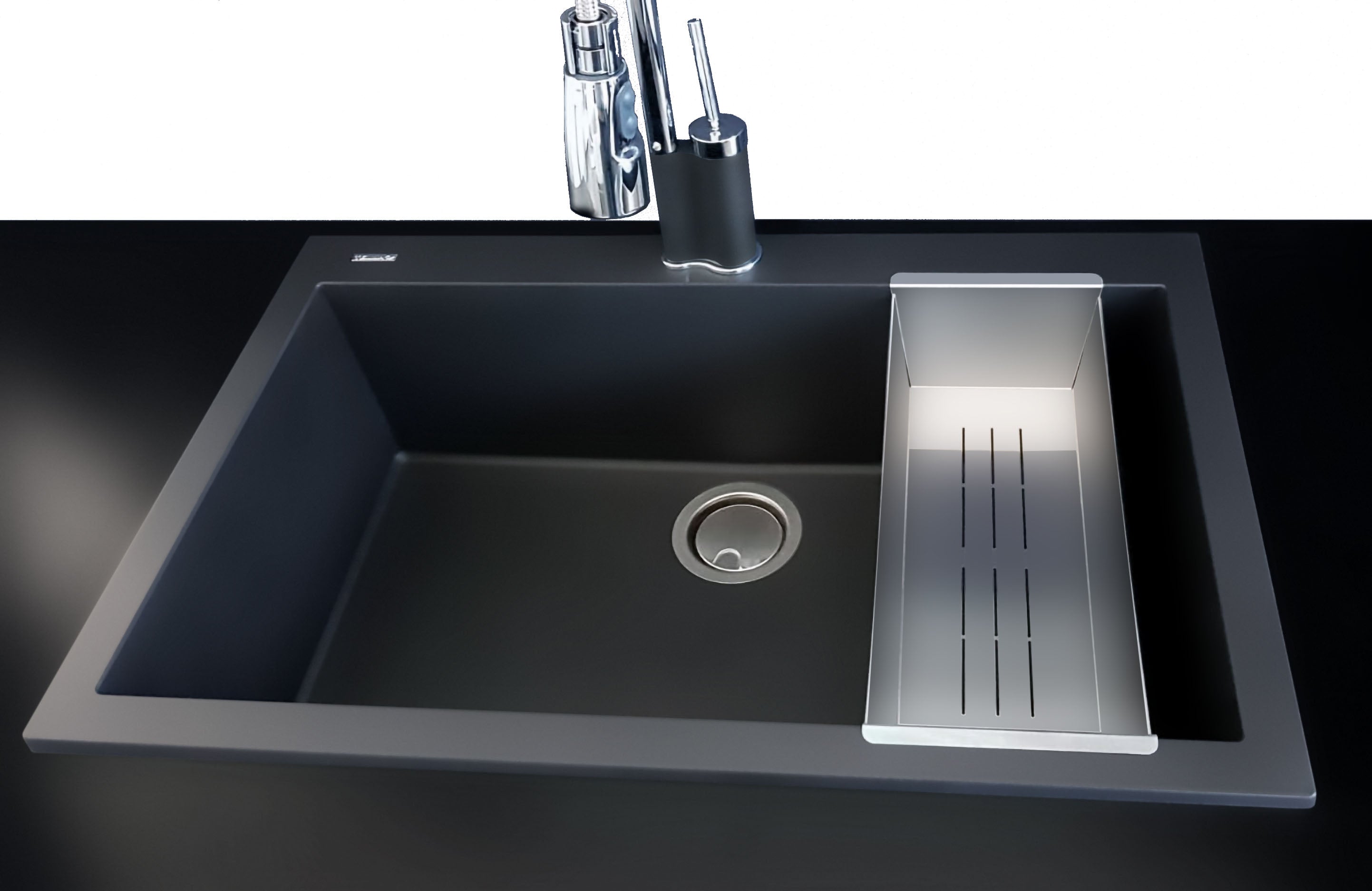 Alternate Image for ALFI brand AB85SSC Stainless Steel Colander Insert for Granite Sinks