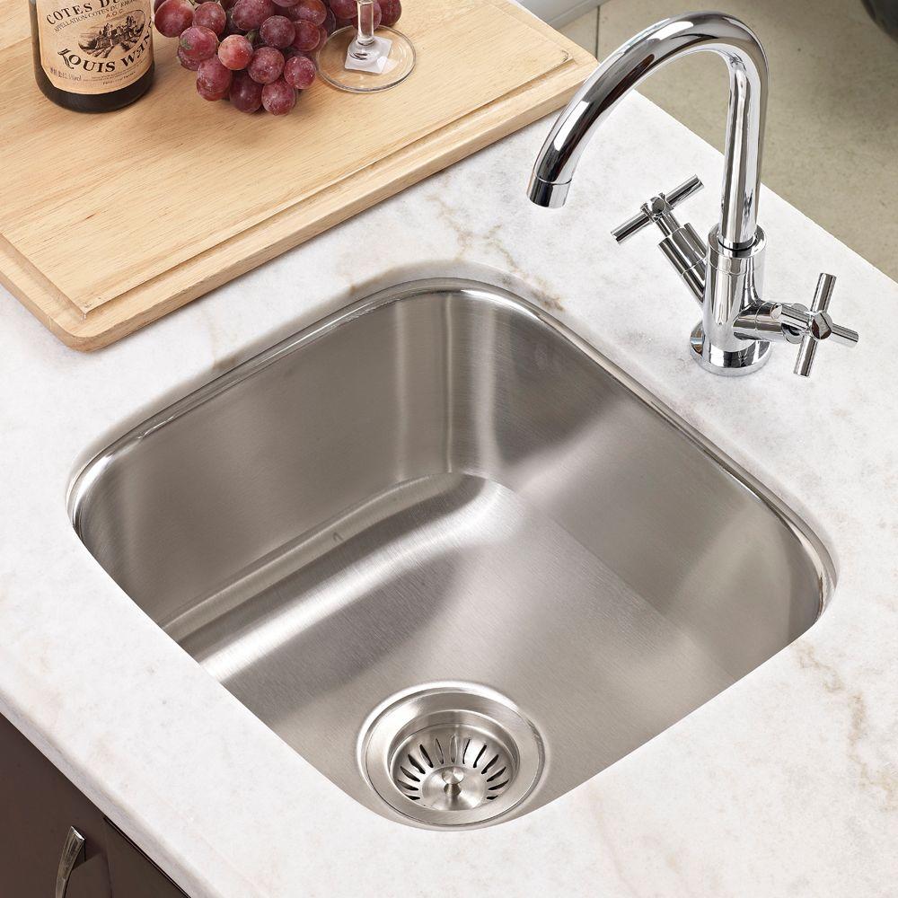 Houzer 16" Stainless Steel Undermount Club Prep/Large Bar Sink Bar Sink, MS-1708-1 - The Sink Boutique