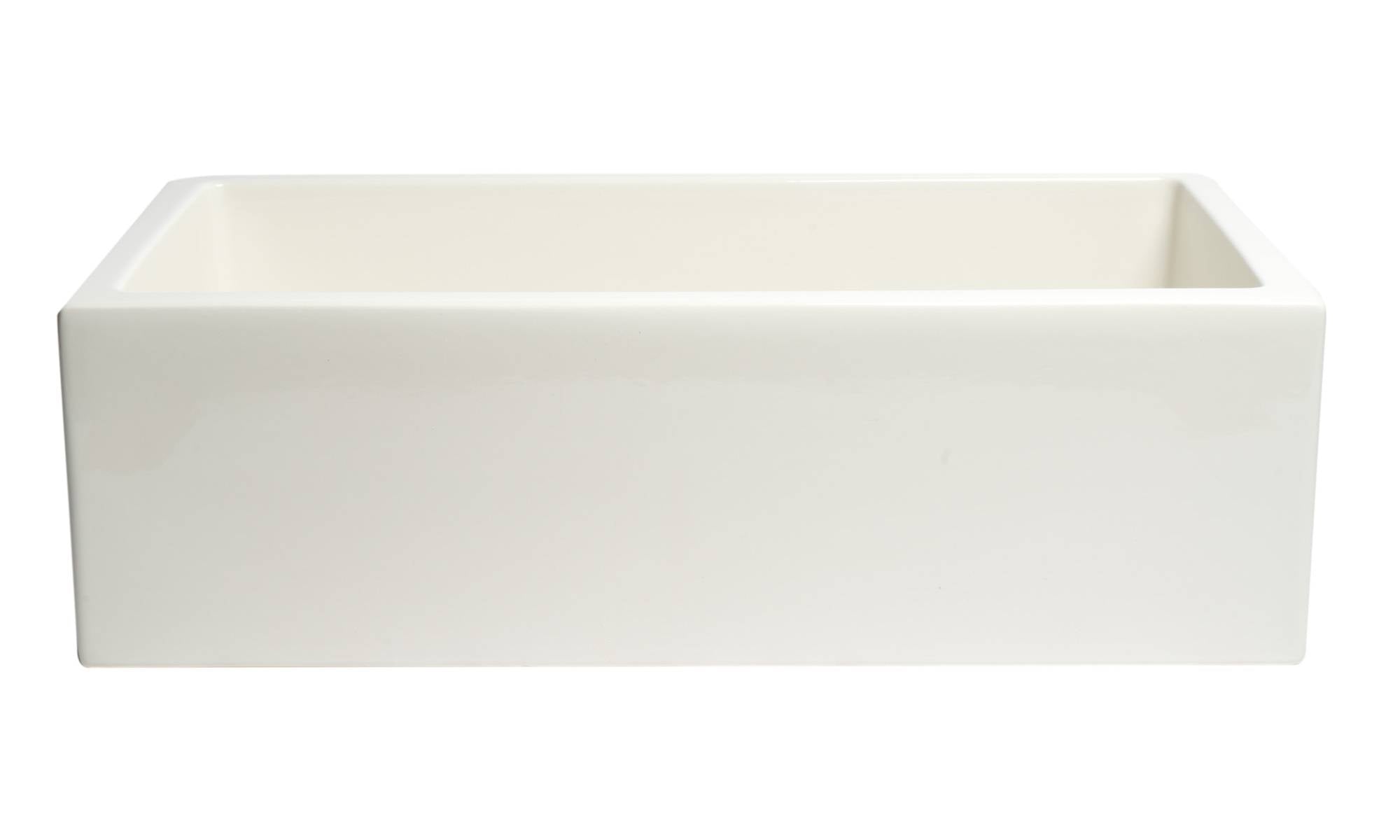 Alternate Image for ALFI 33" Fireclay Farmhouse Kitchen Sink, Single Bowl, Reversible, Biscuit, AB3318HS-B