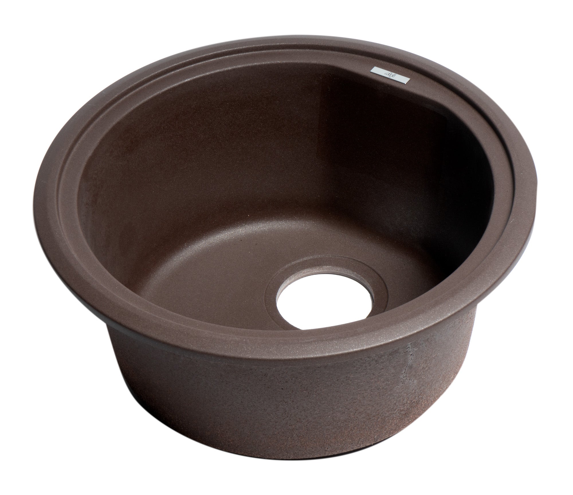 Alternate Image for ALFI brand AB1717DI-C Chocolate 17" Drop-In Round Granite Composite Kitchen Prep Sink