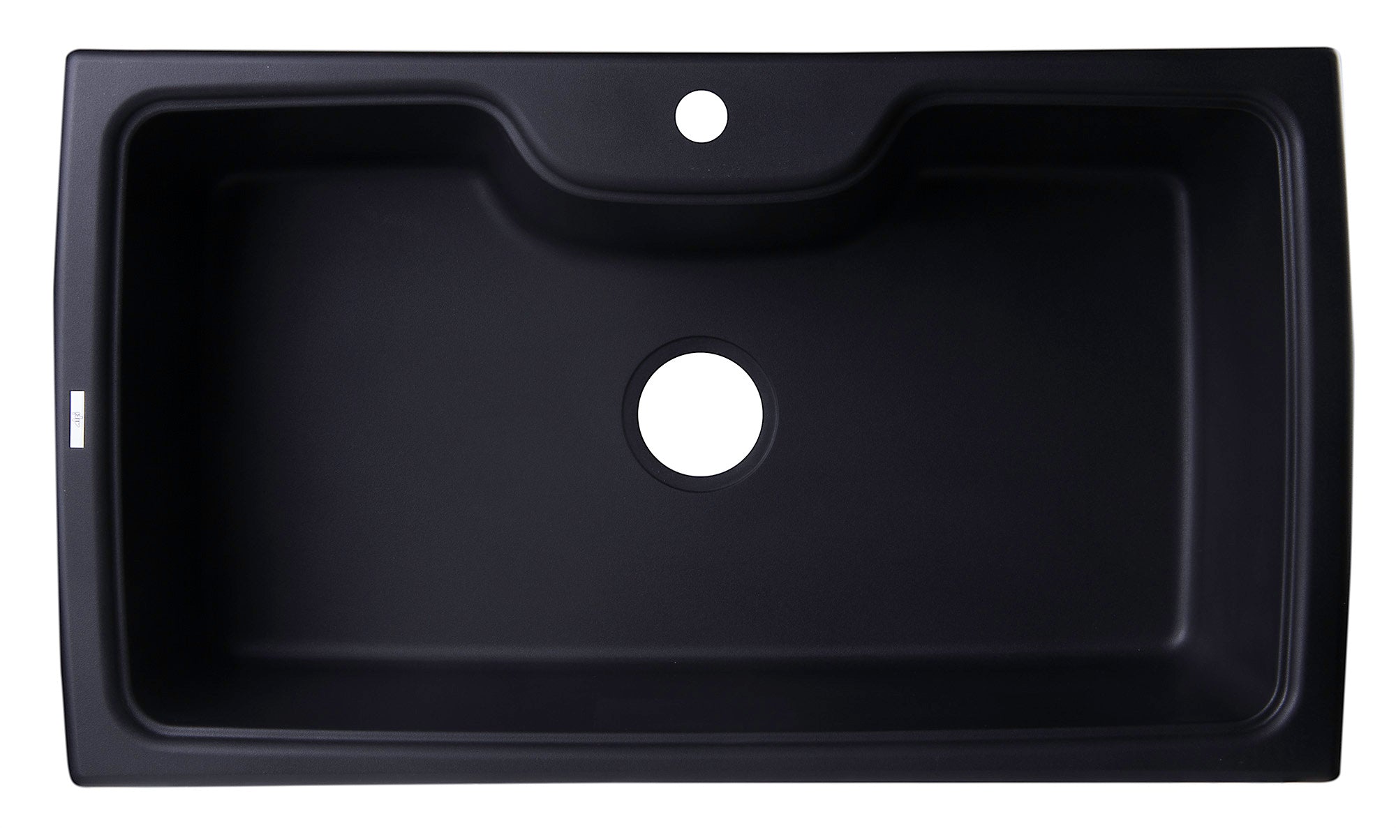 ALFI Black 35" Drop-In Single Bowl Granite Composite Kitchen Sink, AB3520DI-BLA