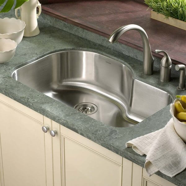 Alternate Image for Houzer 32" Stainless Steel Undermount Gourmet Single Bowl Kitchen Sink, 18 Gauge, MH-3200-1