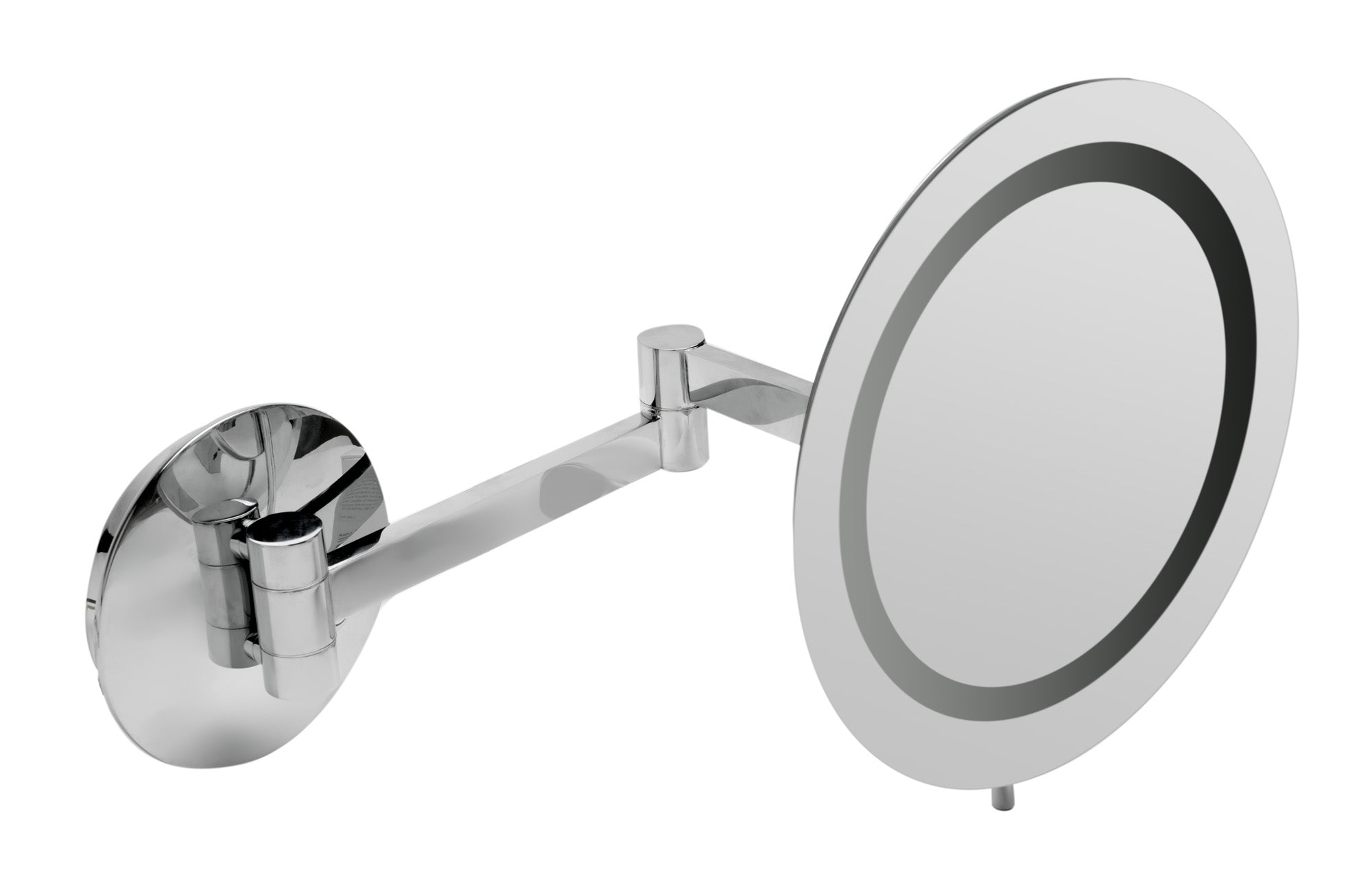 ALFI brand ABM9WLED-PC Polished Chrome Wall Mount Round 9" 5x Magnifying Cosmetic Mirror with Light