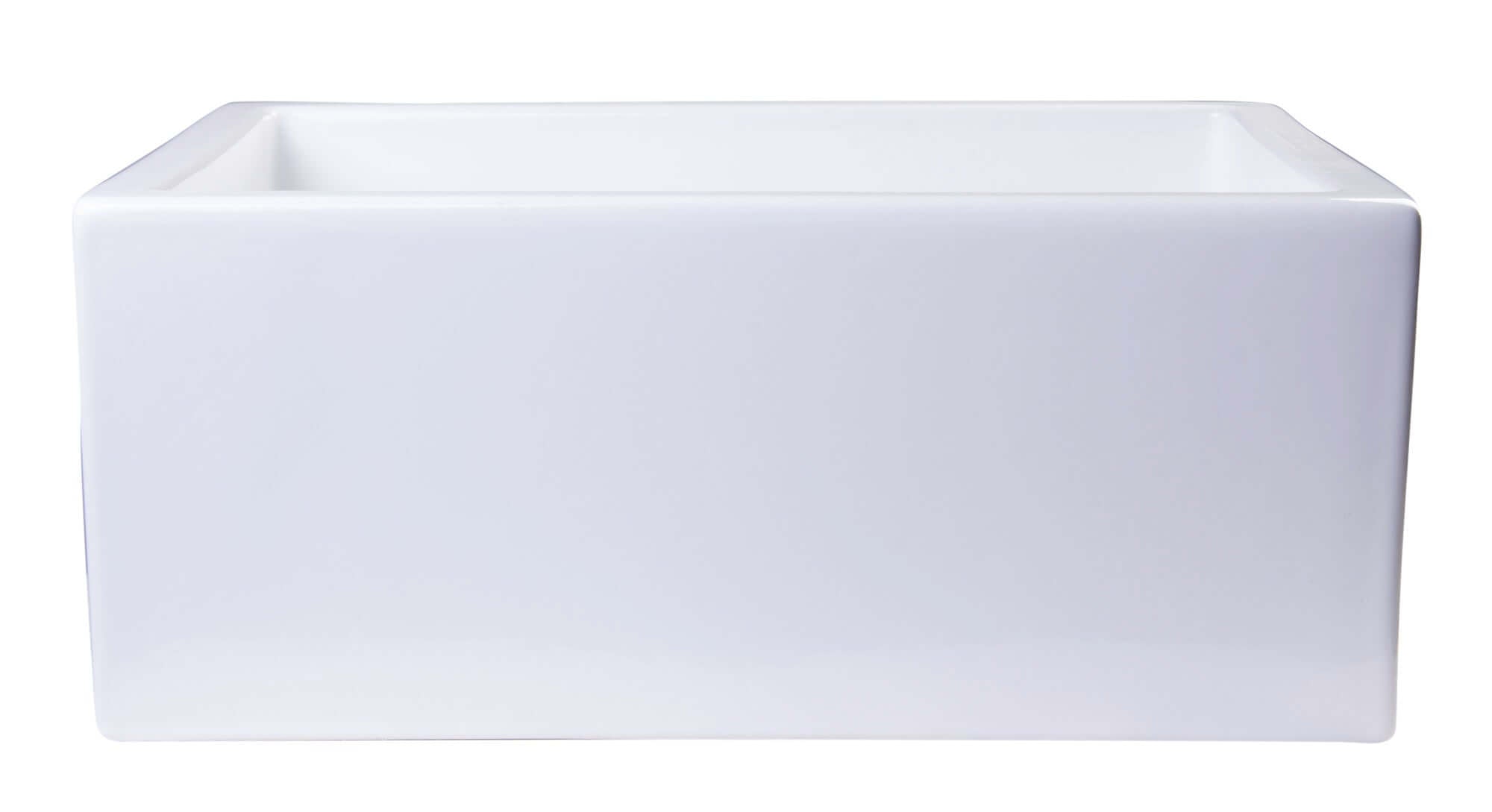 Alternate Image for ALFI 24" Single Bowl Thick Wall Fireclay Farmhouse Apron Sink, White, AB2418SB-W
