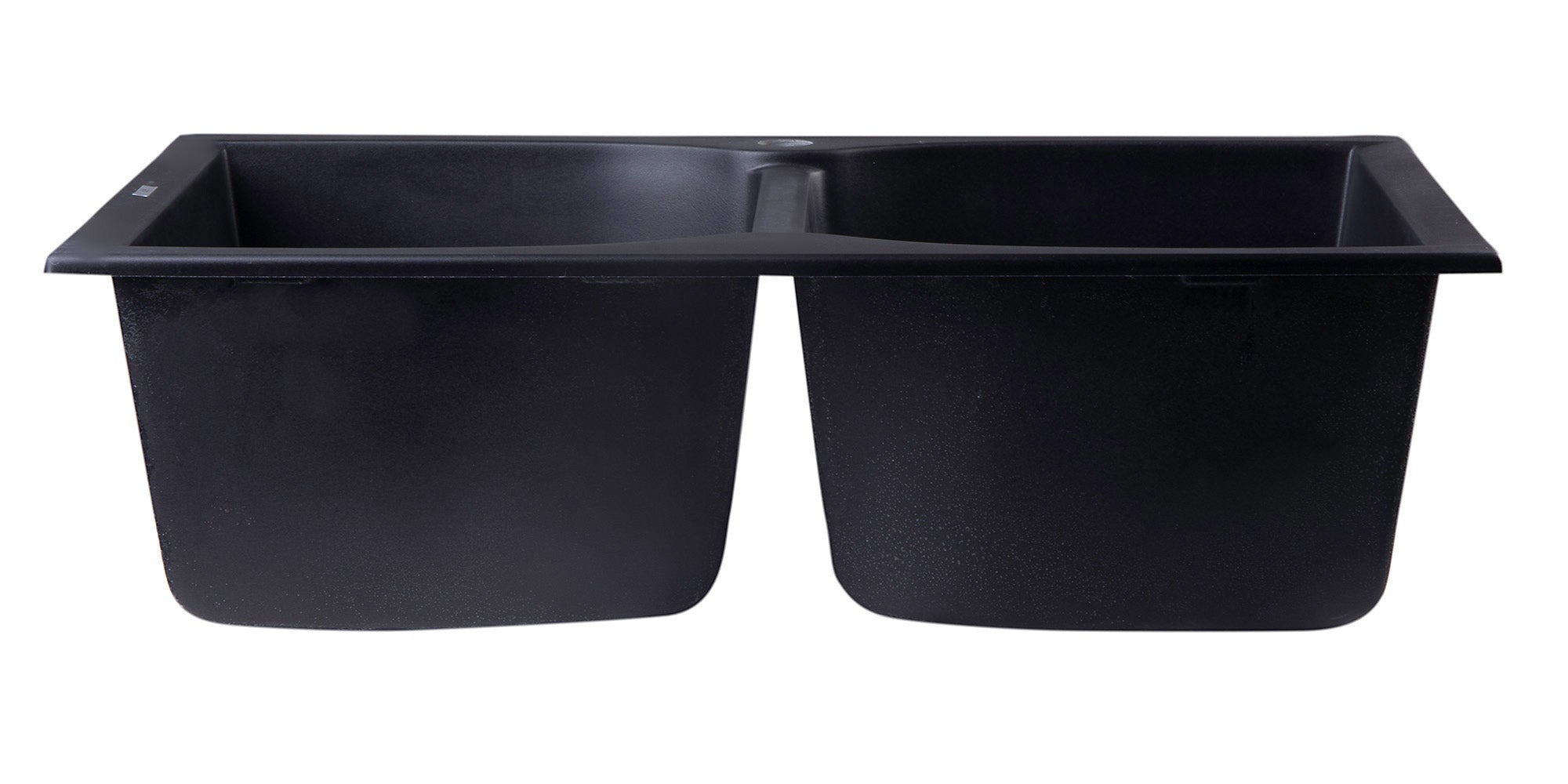 Alternate Image for ALFI Black 32" Drop-In Double Bowl Granite Composite Kitchen Sink, AB3220DI-BLA