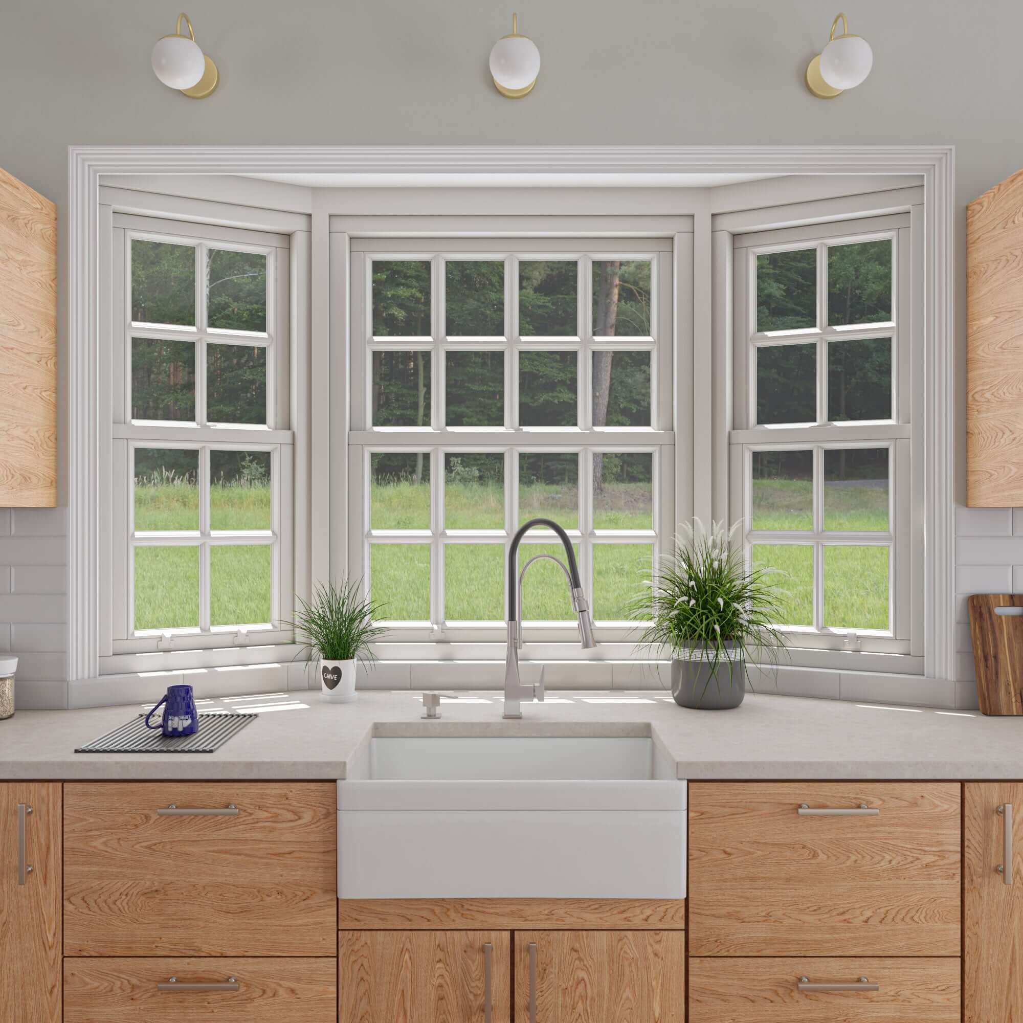 Alternate Image for ALFI 30" Single Bowl Fireclay Farmhouse Apron Sink, White, Decorative, AB511-W