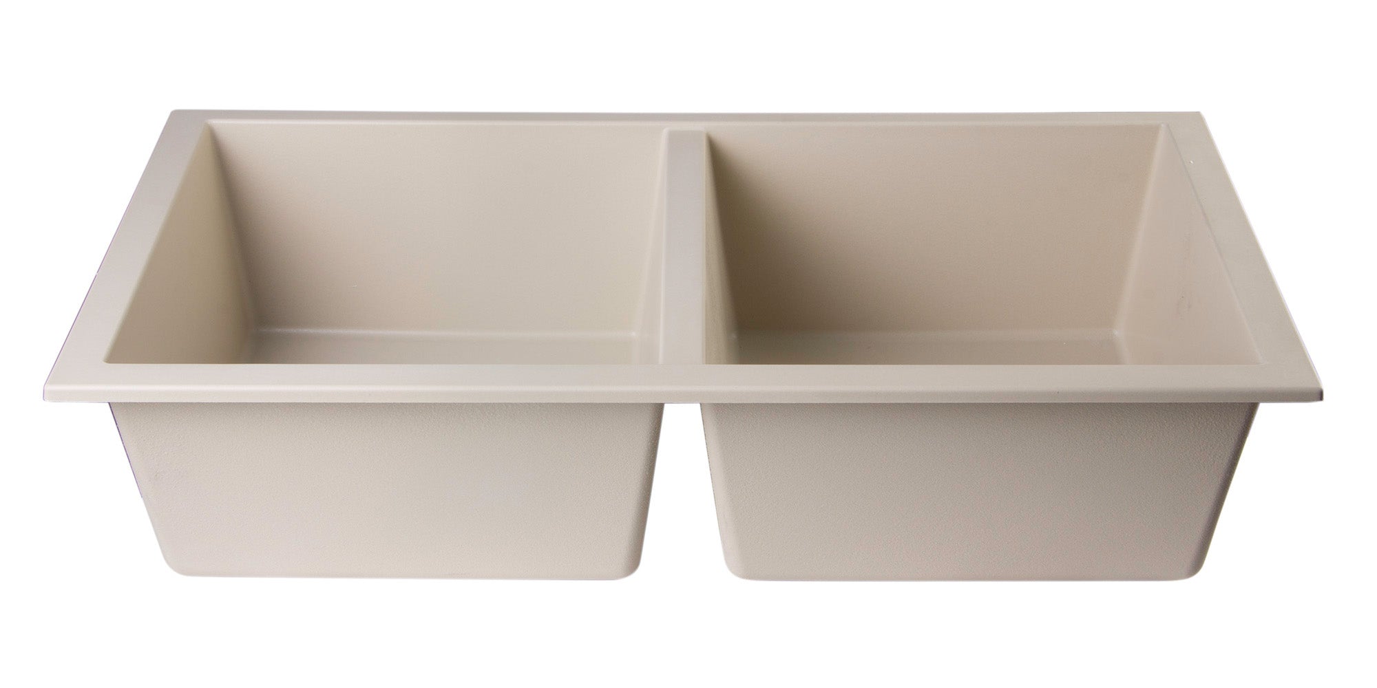 Alternate Image for ALFI Biscuit 34" Undermount Double Bowl Granite Composite Kitchen Sink, AB3420UM-B
