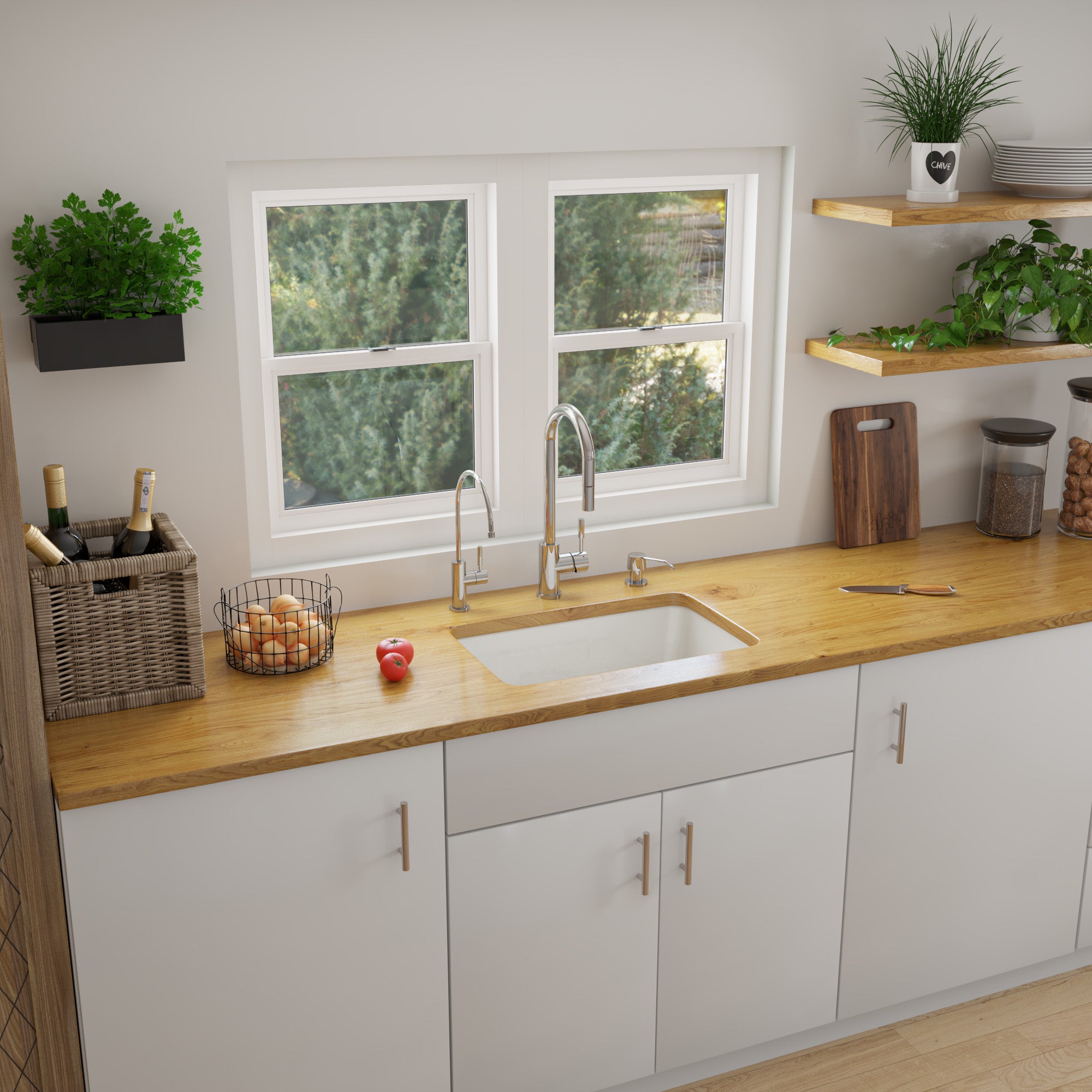 Alternate Image for ALFI 24 inch White Single Bowl Fireclay Undermount Kitchen Sink, AB503UM-W