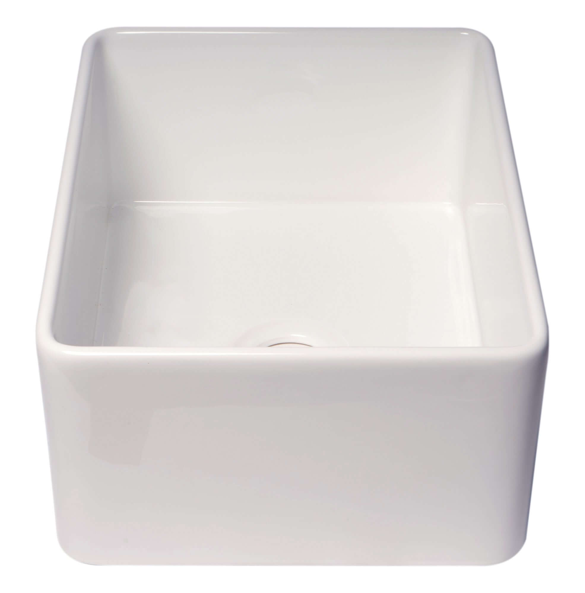 Alternate Image for ALFI brand 24" Fireclay Farmhouse Sink, White, No Faucet Hole, ABF2418-W