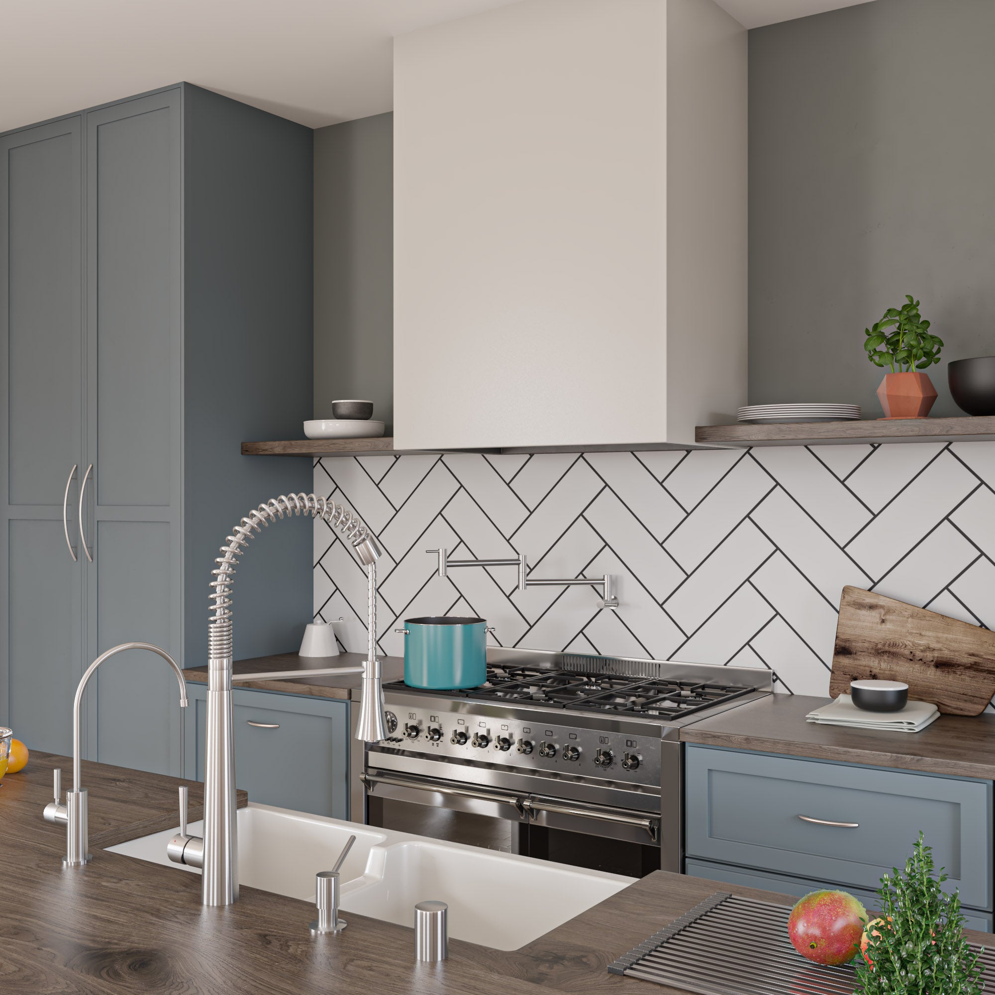 Alternate Image for ALFI 36" Smooth Double Bowl Thick Wall Fireclay Farmhouse Sink, White, AB3618DB-W