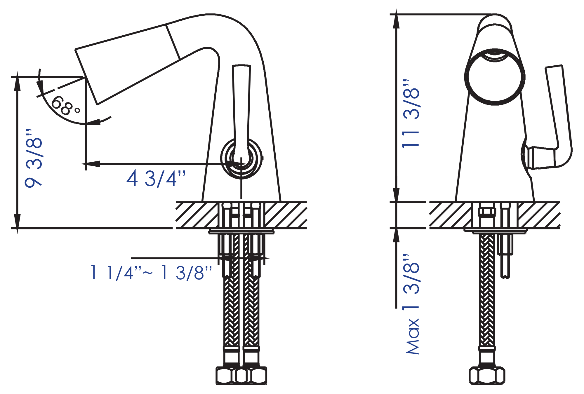 Alternate Image for ALFI Brushed Nickel Single Hole Tall Cone Waterfall Bathroom Faucet, AB1792-BN