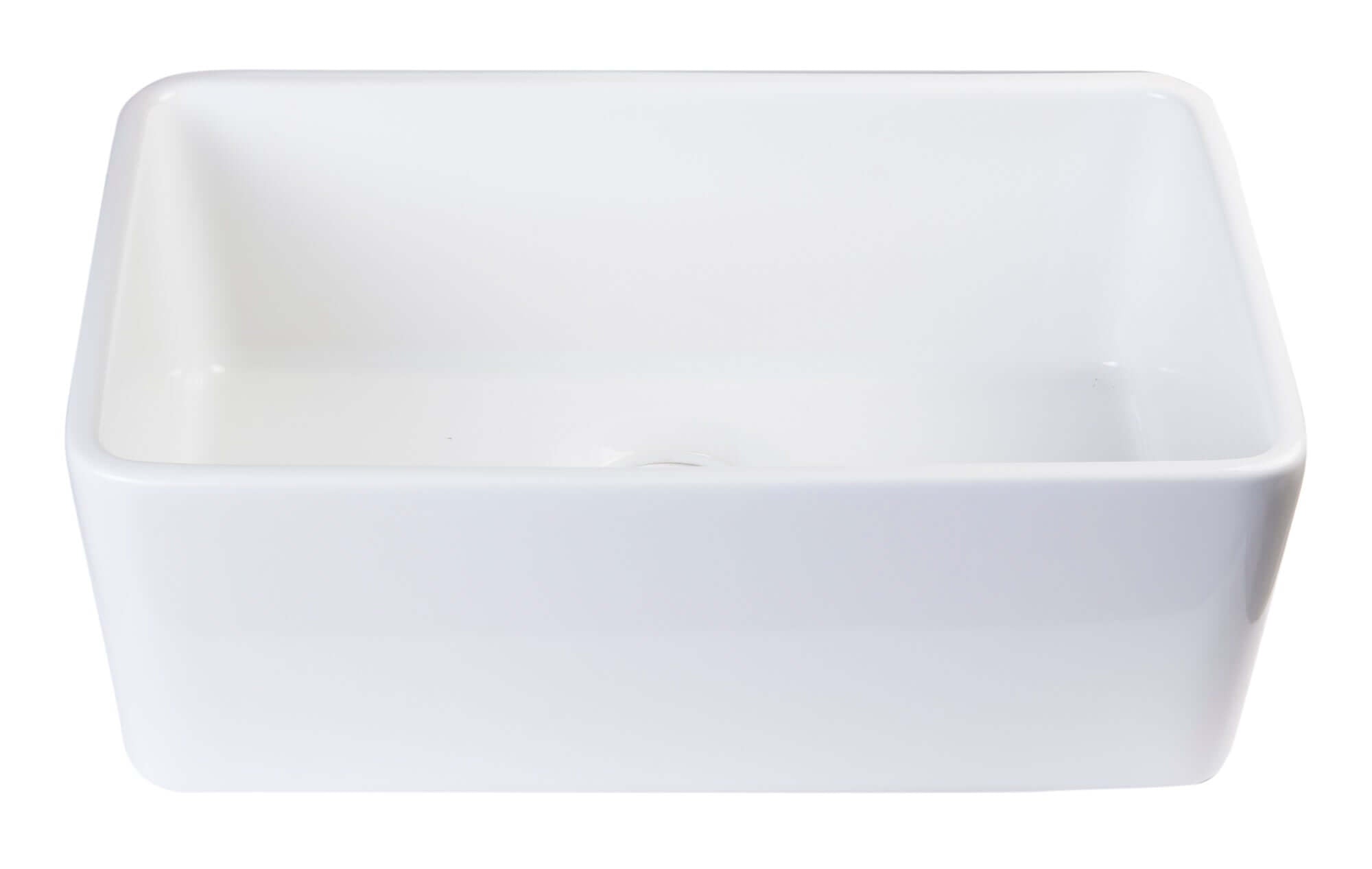 Alternate Image for ALFI 23" Fireclay Smooth Apron Single Bowl Farmhouse Apron Sink, White, AB503-W
