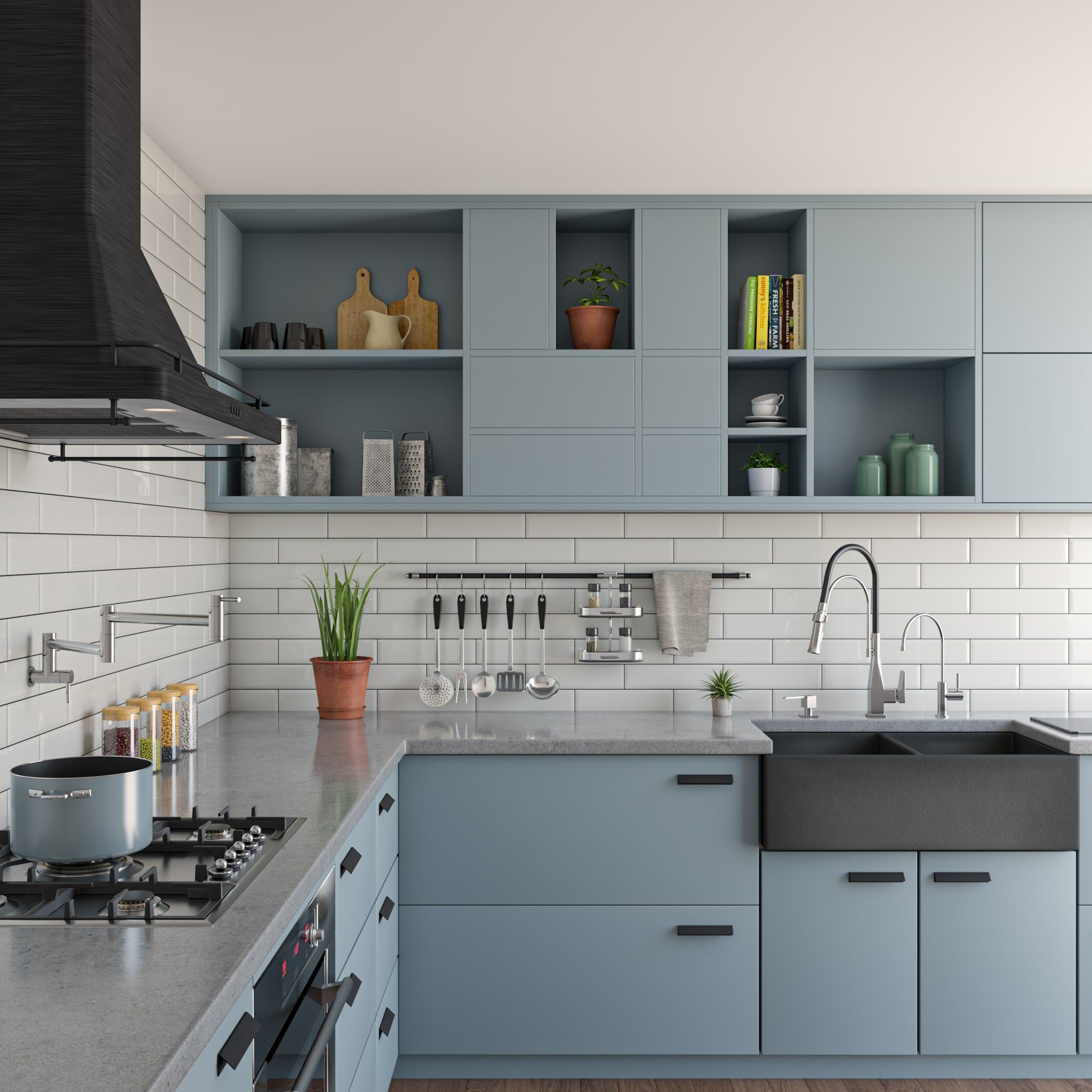 Alternate Image for ALFI brand 33" Fireclay Farmhouse Sink, 50/50 Double Bowl, Concrete, ABCO3318DB