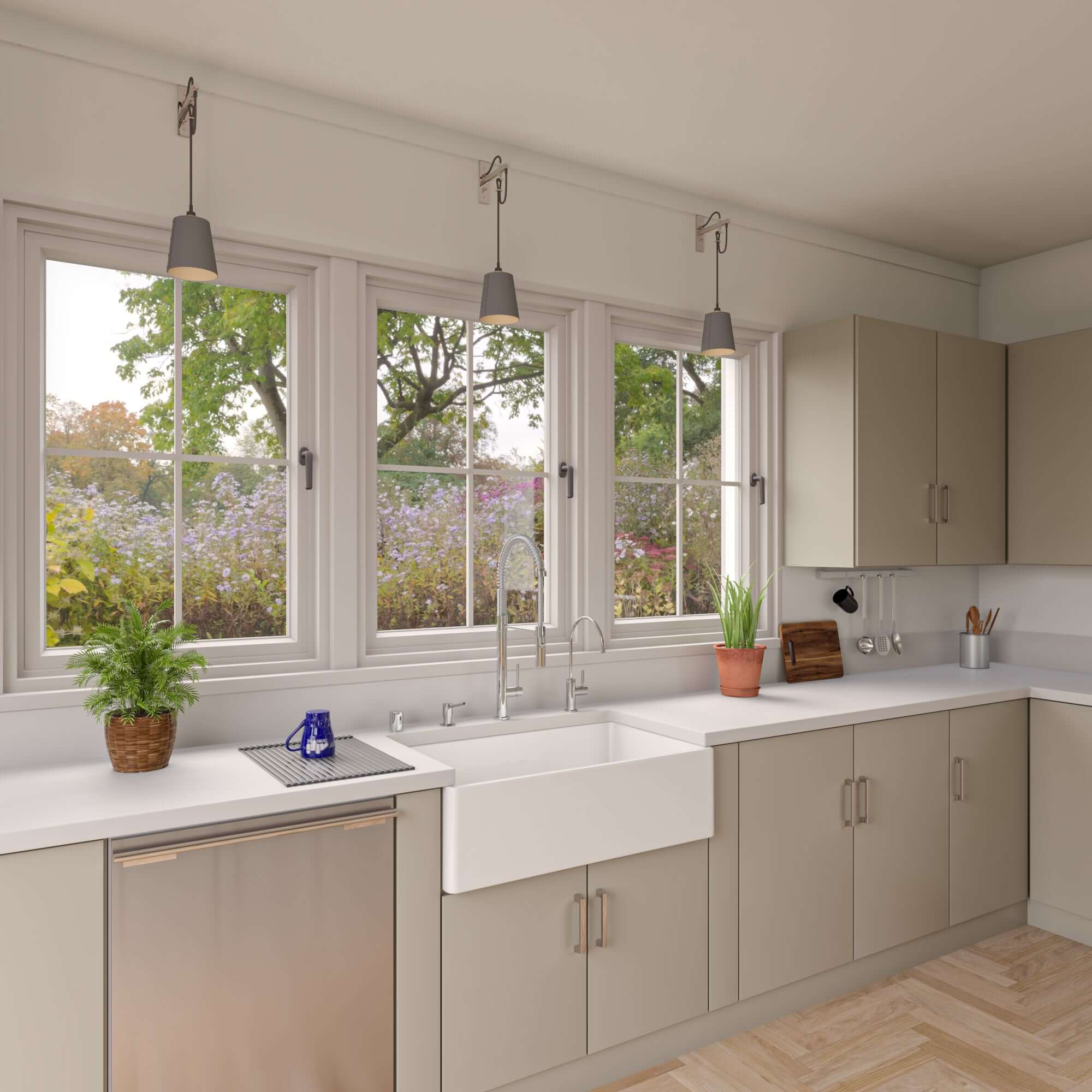 Alternate Image for ALFI 33" Single Bowl Fireclay Farmhouse Apron Sink, White, AB533-W