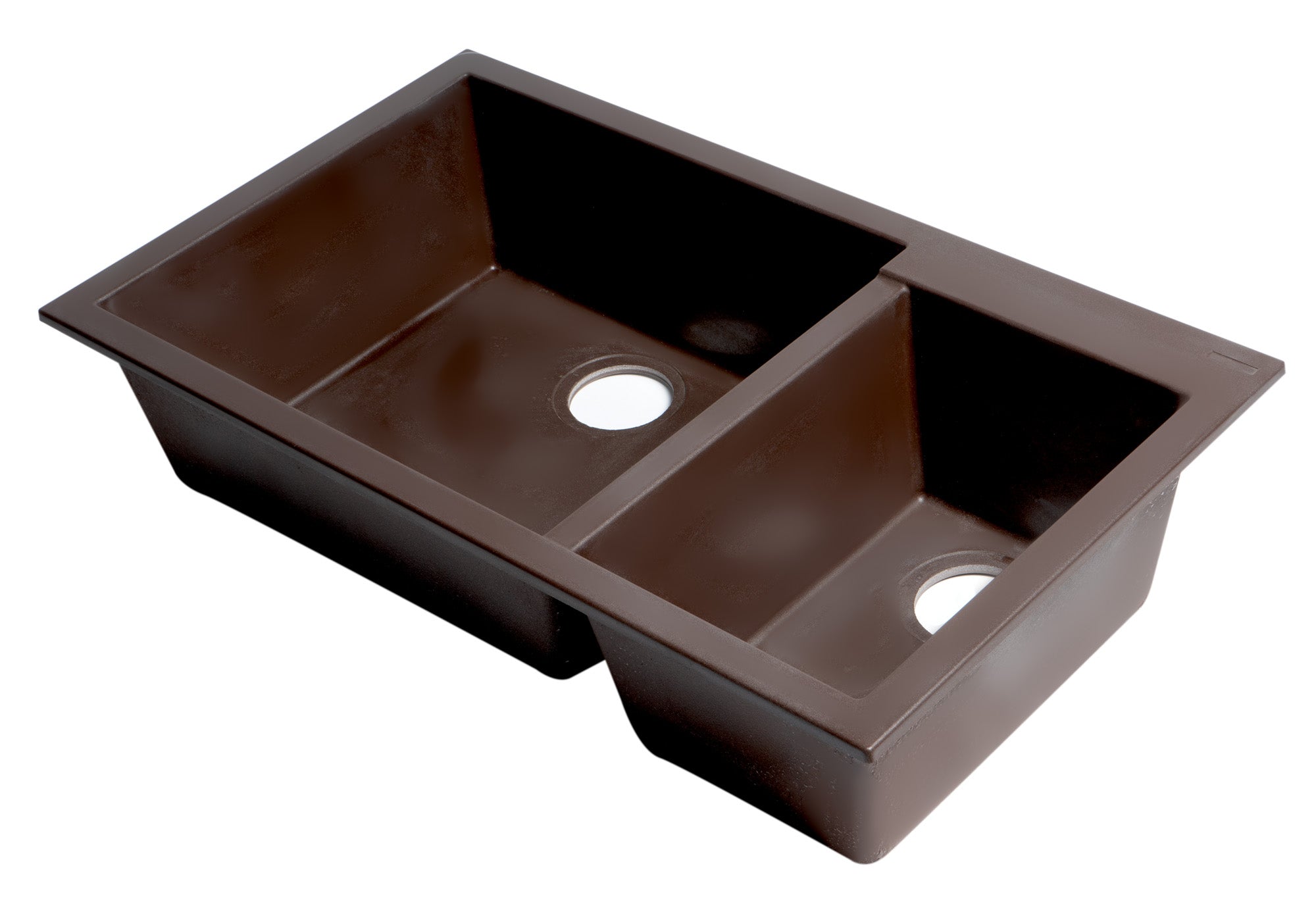 Alternate Image for ALFI brand AB3319UM-C Chocolate 34" Double Bowl Undermount Granite Composite Kitchen Sink
