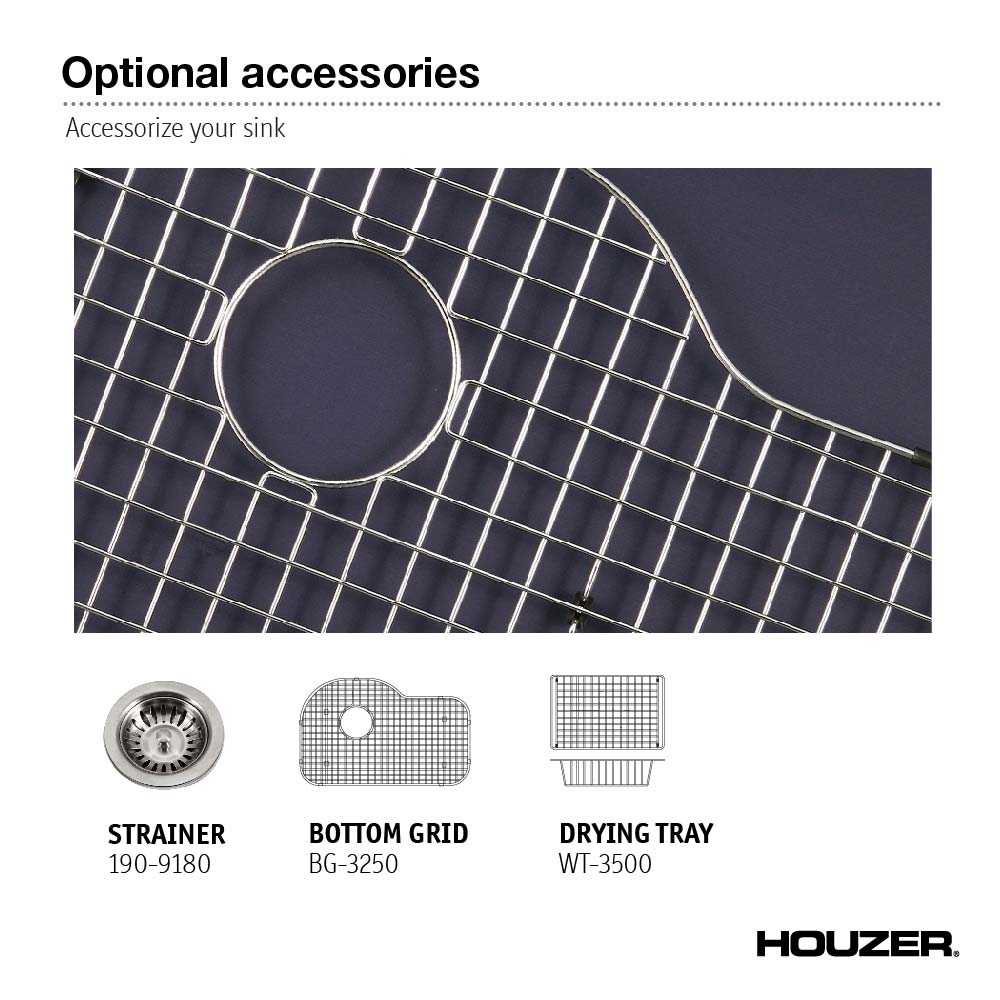 Alternate Image for Houzer 31" Porcelain Enamel Steel Undermount Single Bowl Kitchen Sink, Green, PCH-3700 MT