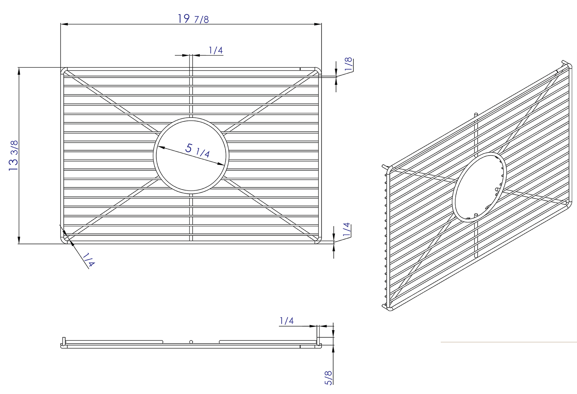 Alternate Image for ALFI Stainless steel sink grid for AB2418SB, AB2418ARCH, AB2418UM