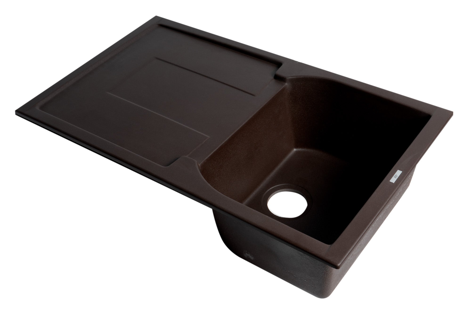 Alternate Image for ALFI brand AB1620DI-C Chocolate 34" Single Bowl Granite Composite Kitchen Sink with Drainboard
