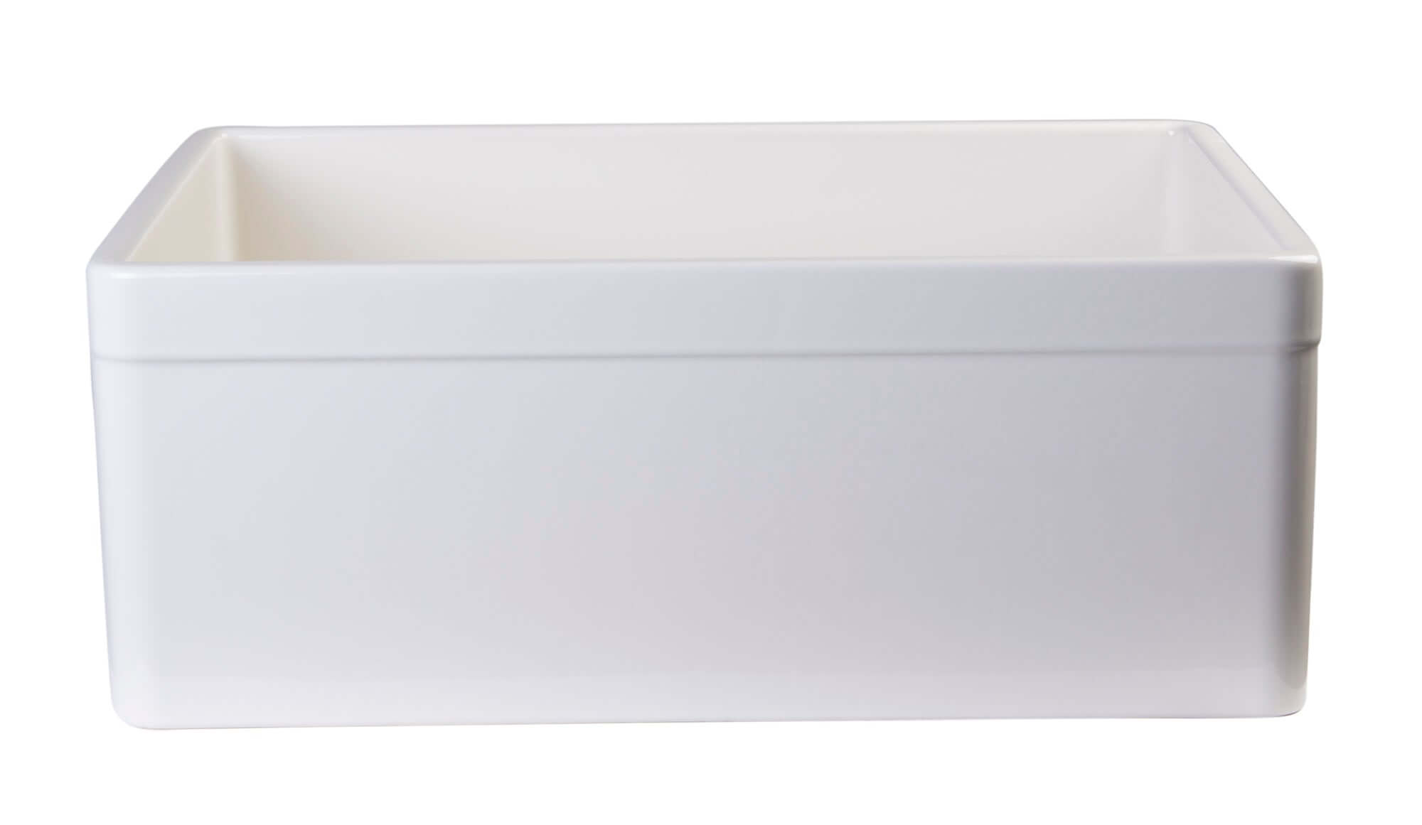 ALFI brand AB506-B Biscuit 26" Decorative Lip Apron Single Bowl Fireclay Farmhouse Kitchen Sink - The Sink Boutique
