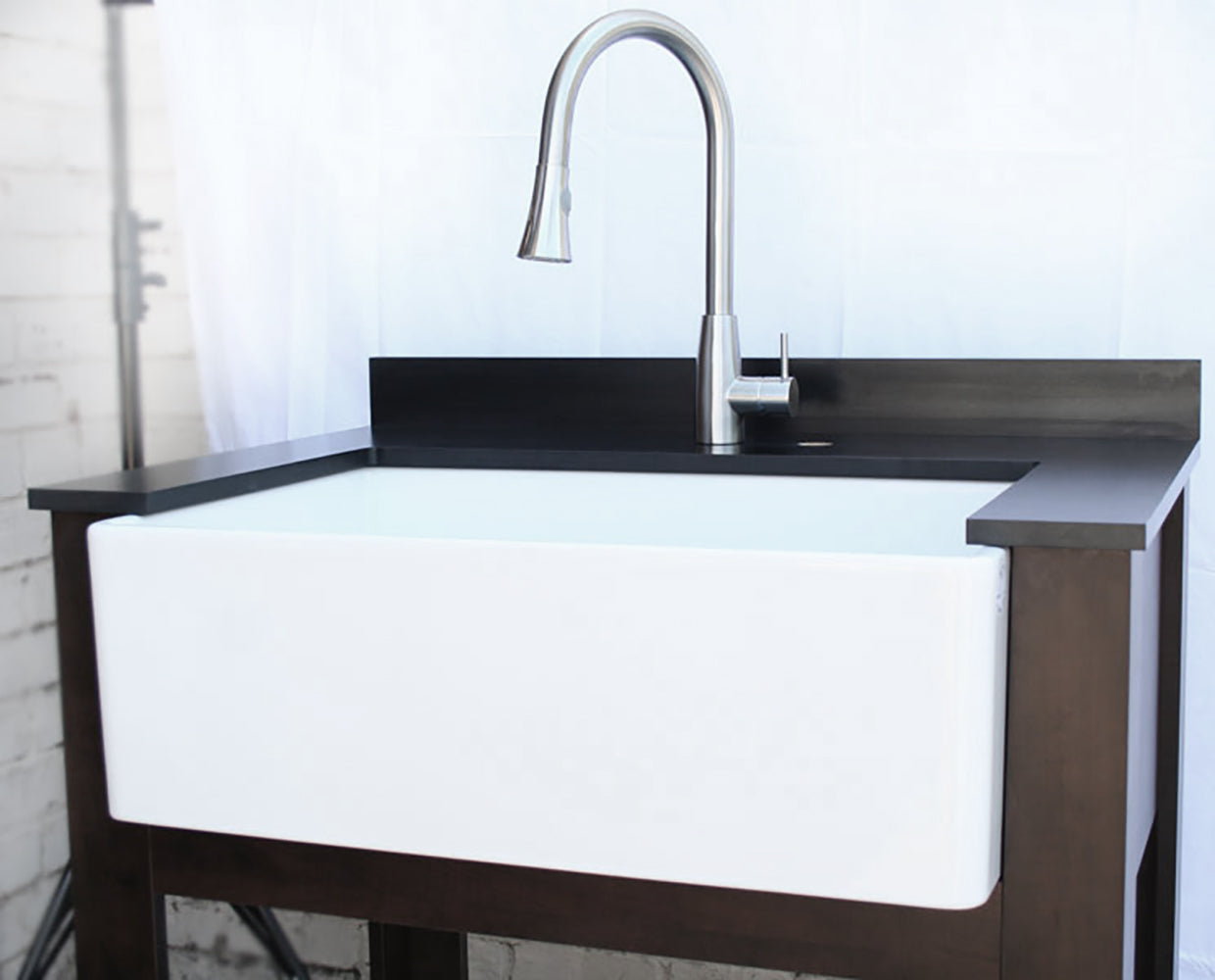 Alternate Image for ALFI Solid Brushed Stainless Steel Pull Down Single Hole Kitchen Faucet, AB2034-BSS