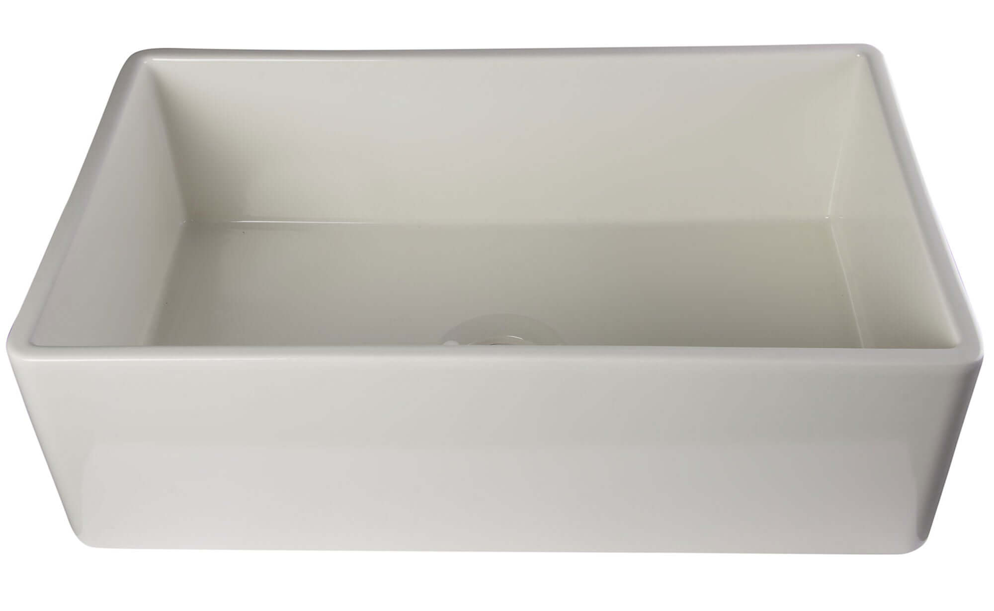ALFI brand AB533-B 33" Biscuit Smooth Apron Single Bowl Fireclay Farm Sink