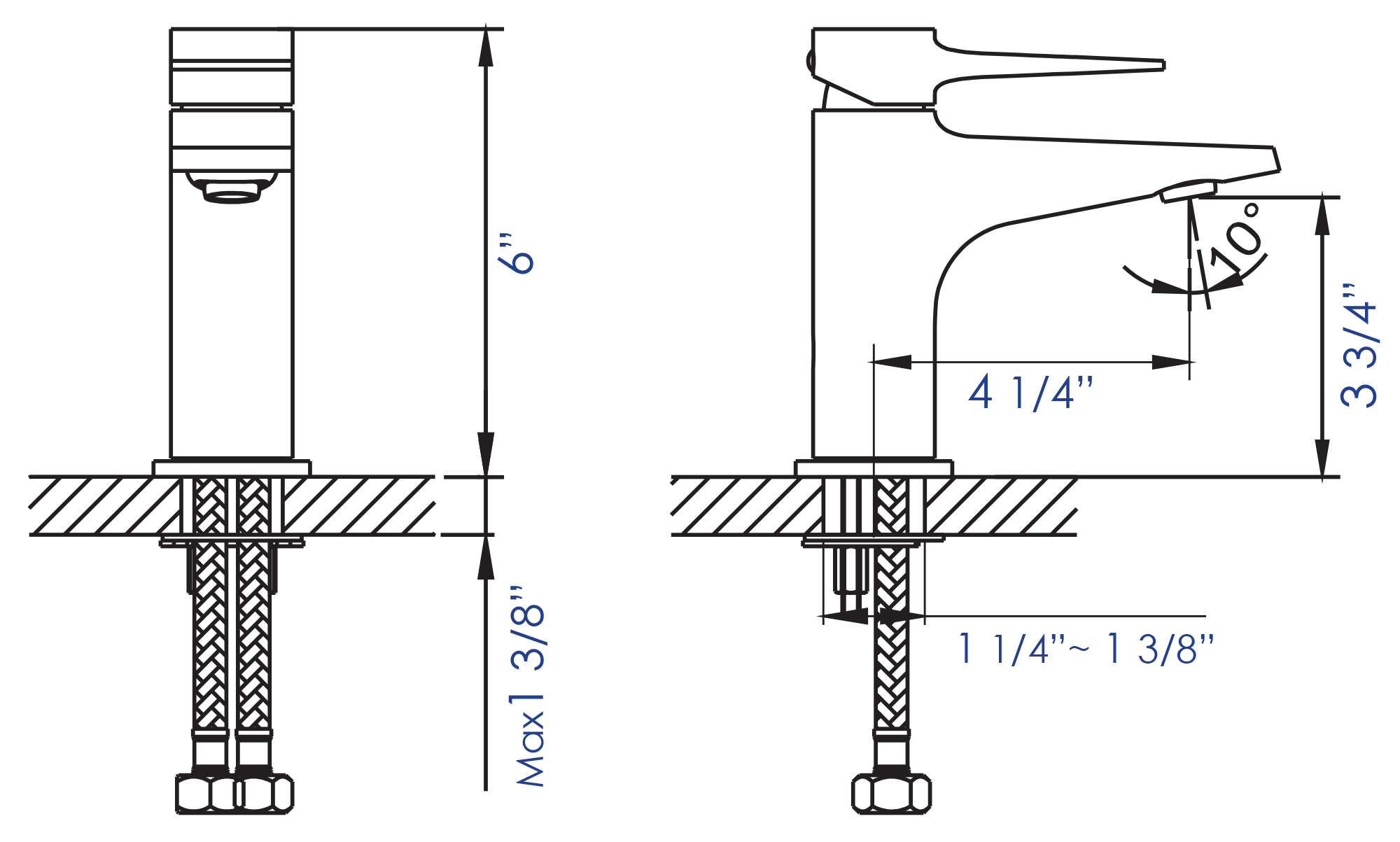 Alternate Image for ALFI Brushed Nickel Modern Single Hole Bathroom Faucet, AB1770-BN
