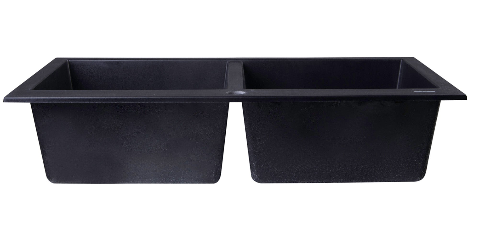 Alternate Image for ALFI Black 34" Drop-In Double Bowl Granite Composite Kitchen Sink, AB3420DI-BLA