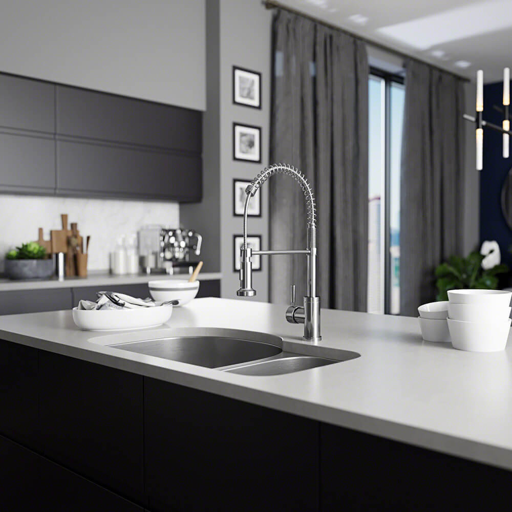 Alternate Image for Rene 35" Stainless Steel Kitchen Sink, 70/30 Double Bowl, 18 Gauge, R1-1007L-18
