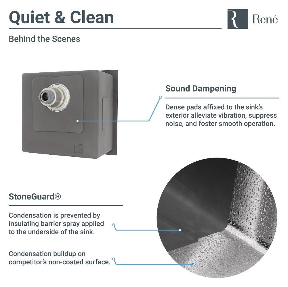 Alternate Image for Rene 17" Stainless Steel Kitchen Sink, 14 Gauge, R1-1038-14