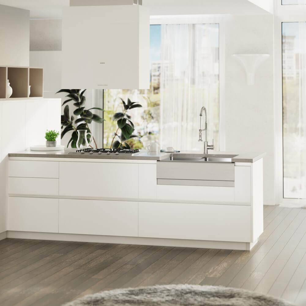 Alternate Image for Rene 33" Stainless Steel Farmhouse Sink, 50/50 Double Bowl, 16 Gauge, R1-3002-16