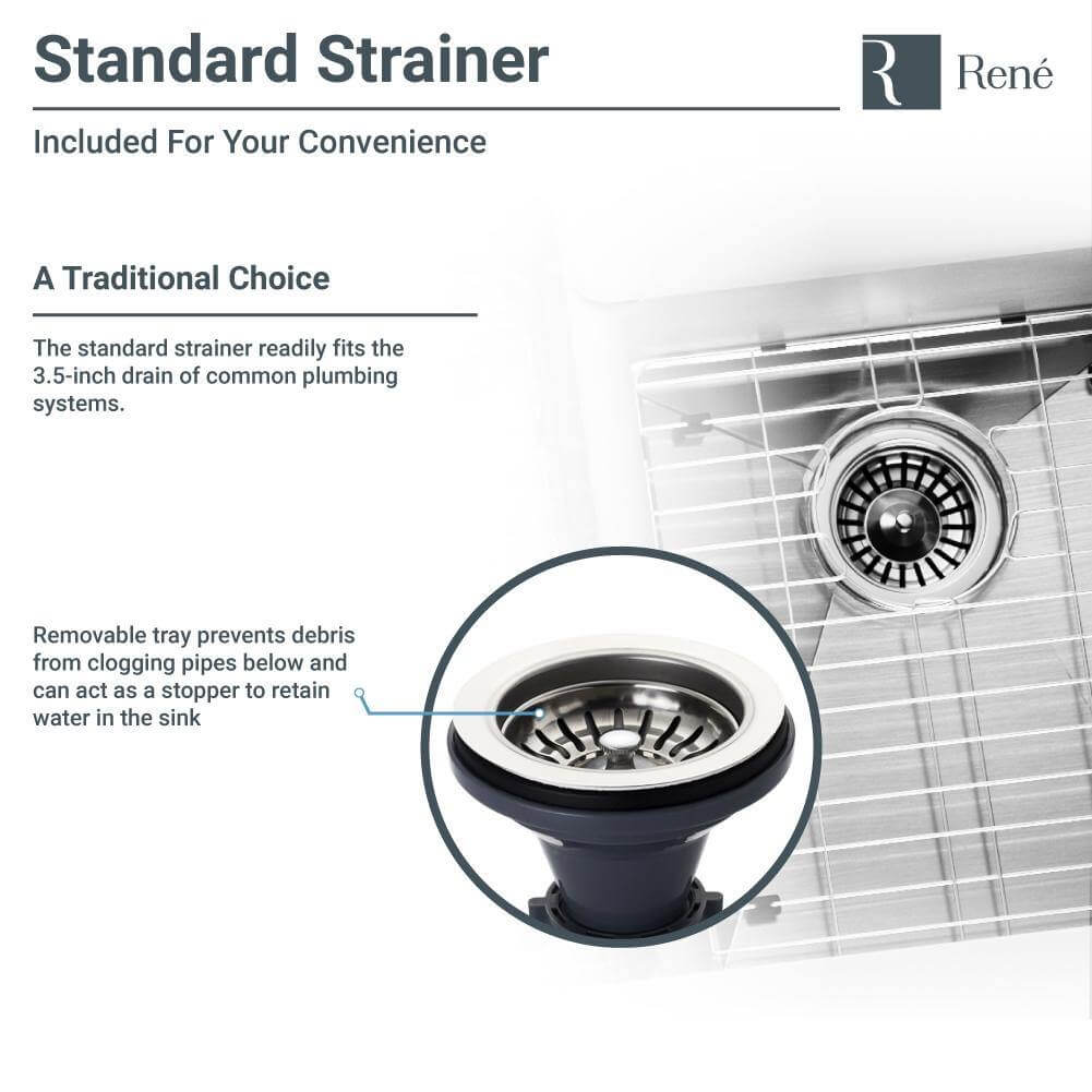Alternate Image for Rene 33" Stainless Steel Farmhouse Sink, 50/50 Double Bowl, 16 Gauge, R1-3002-16