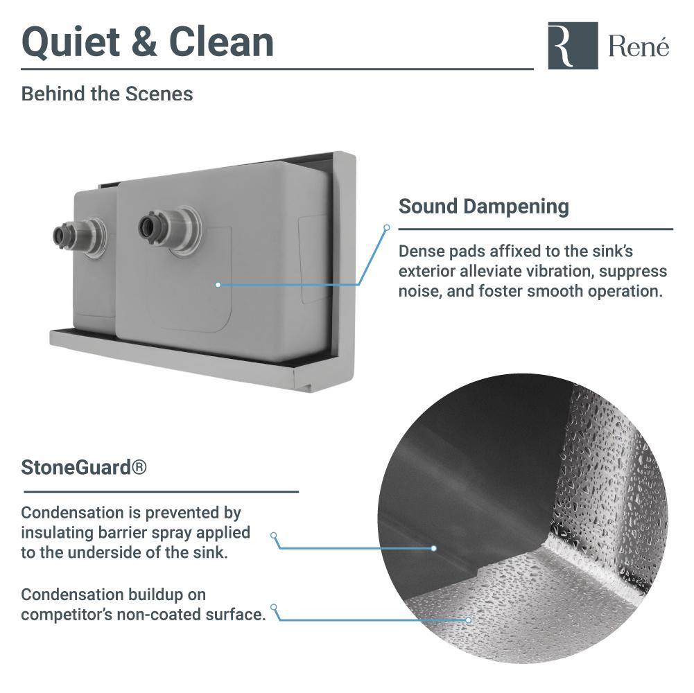 Alternate Image for Rene 33" Stainless Steel Farmhouse Sink, 70/30 Double Bowl, 16 Gauge, R1-3003L-16