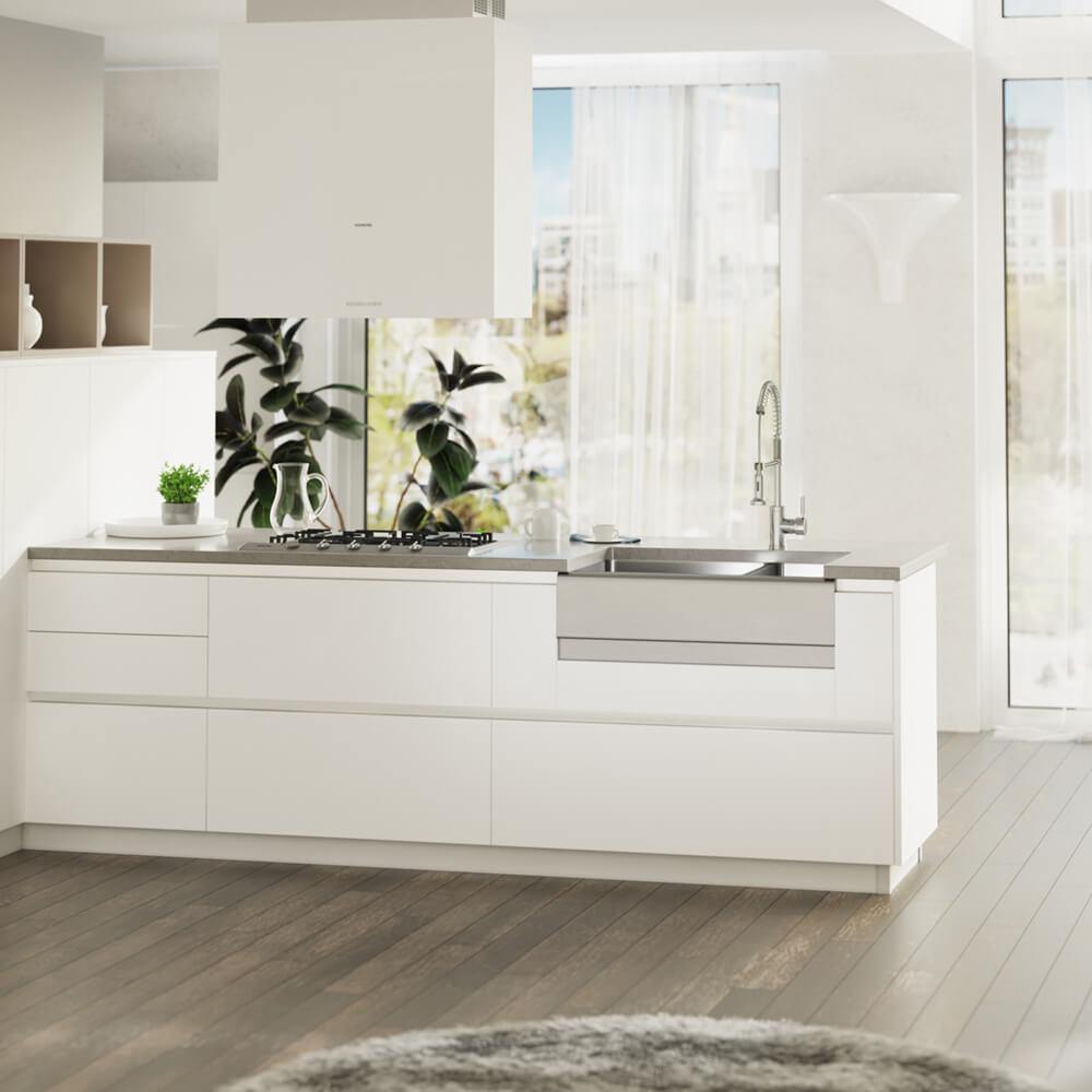 Alternate Image for Rene 33" Stainless Steel Farmhouse Sink, 70/30 Double Bowl, 16 Gauge, R1-3003L-16