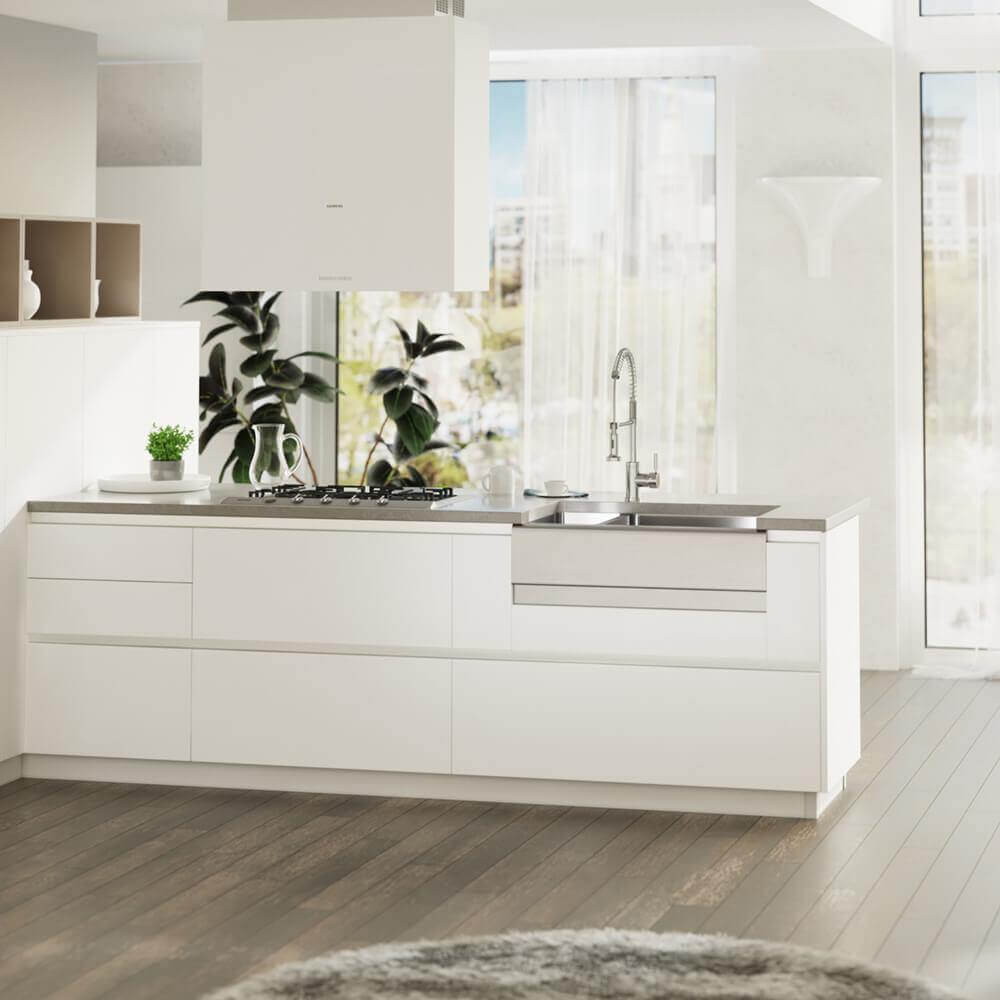 Alternate Image for Rene 33" Stainless Steel Farmhouse Sink, 30/70 Double Bowl, 16 Gauge, R1-3003R-16