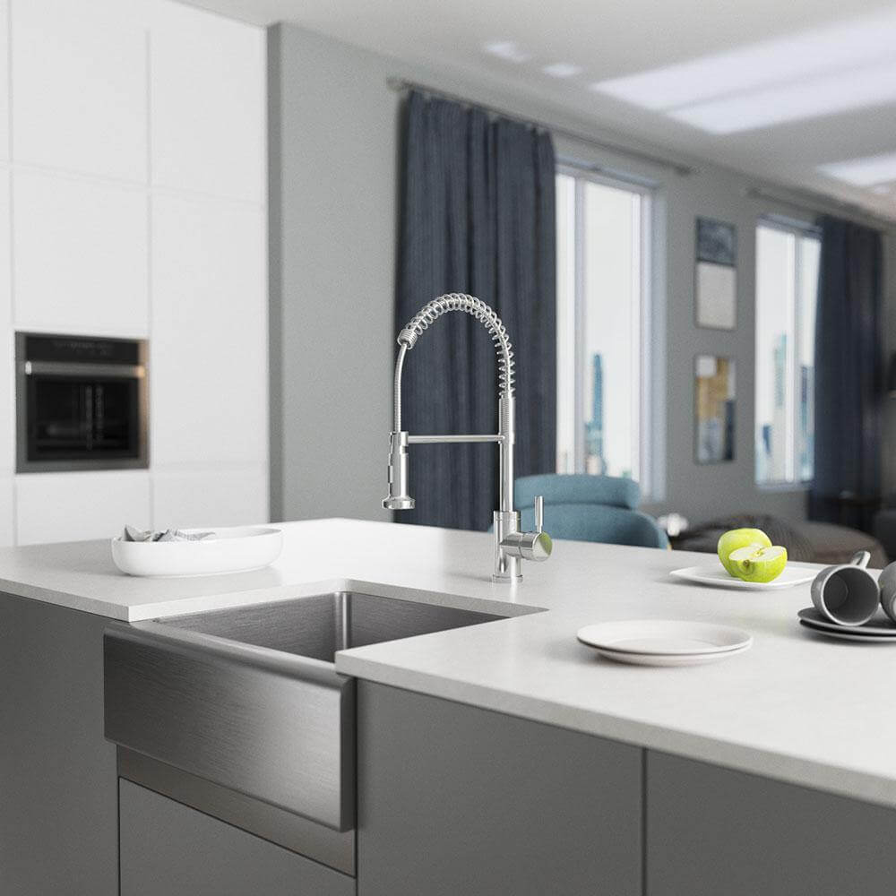 Alternate Image for Rene 24" Stainless Steel Farmhouse Sink, 16 Gauge, R1-3004-16