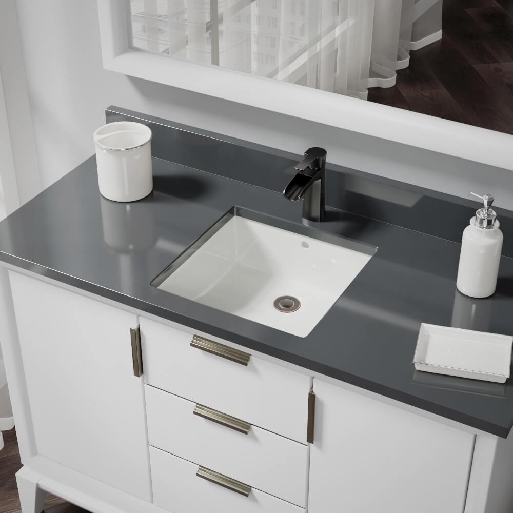 Alternate Image for Rene 17" Rectangle Porcelain Bathroom Sink, Biscuit, R2-1003-B-PUD-ABR