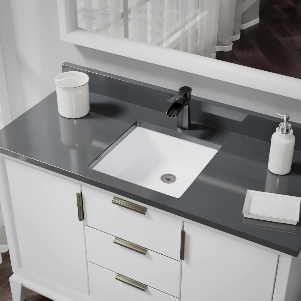 Alternate Image for Rene 17" Rectangle Porcelain Bathroom Sink, White, R2-1003-W-PUD-ABR