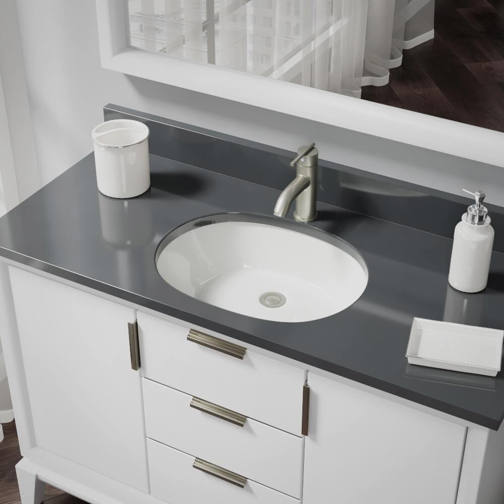 Alternate Image for Rene 22" Oval Porcelain Bathroom Sink, Biscuit, R2-1005-B-PUD-BN