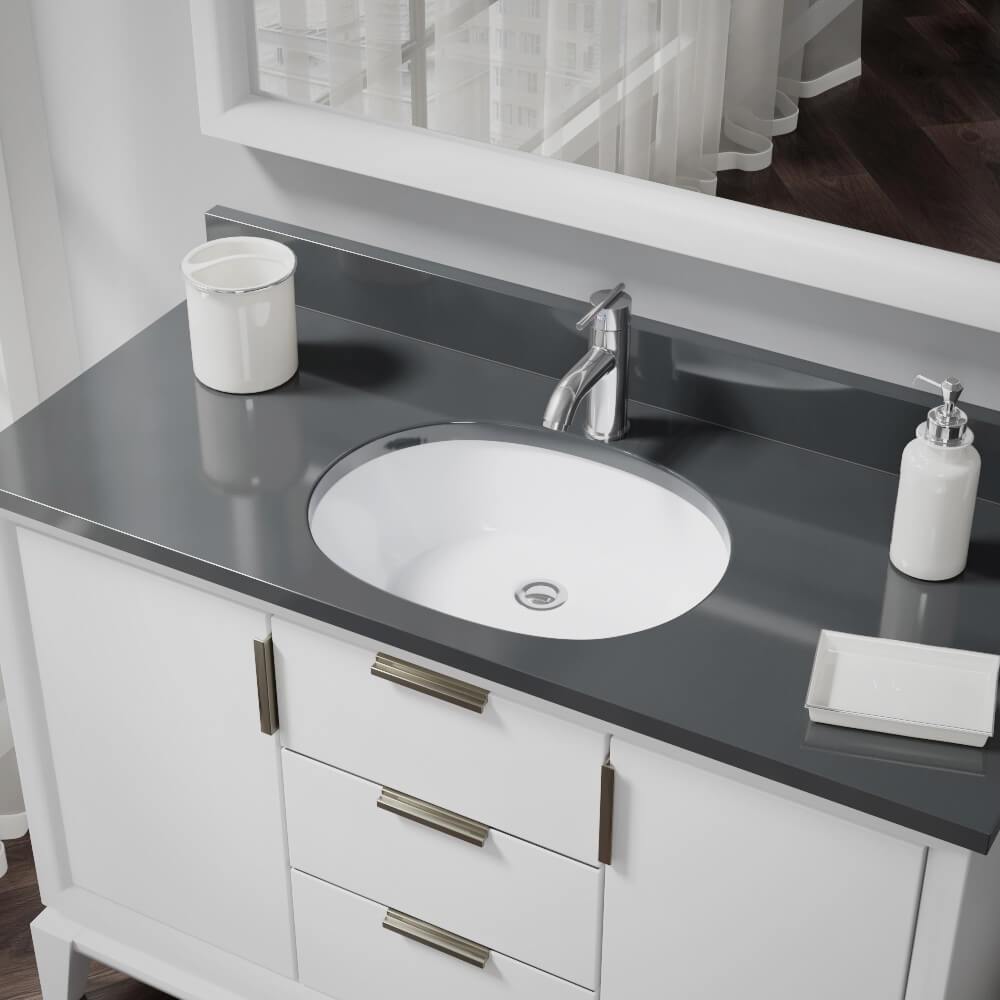 Alternate Image for Rene 22" Oval Porcelain Bathroom Sink, White, R2-1005-W-PUD-C